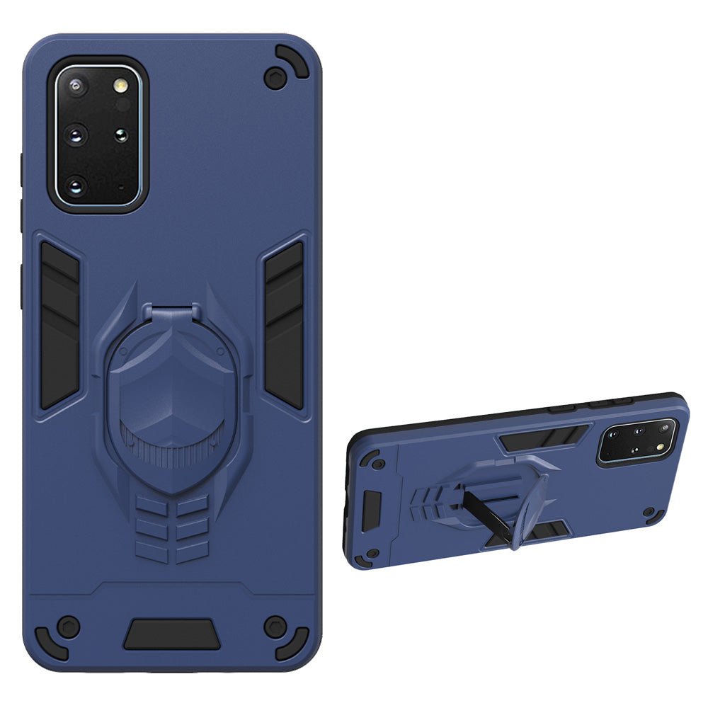 Armor Guard Detachable 2-in-1 Kickstand TPU+PC Hybrid Phone Cover for Samsung Galaxy S20 Plus / S20 Plus 5G - Dark Blue