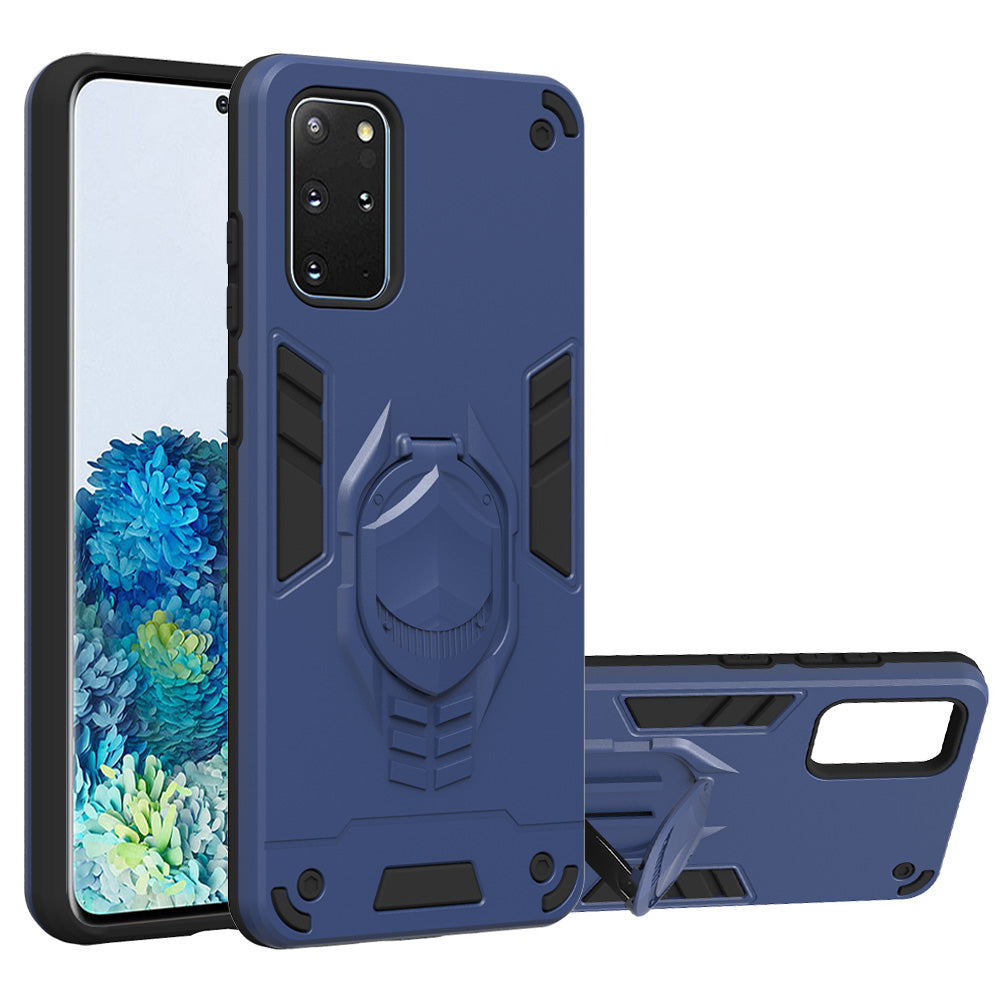 Armor Guard Detachable 2-in-1 Kickstand TPU+PC Hybrid Phone Cover for Samsung Galaxy S20 Plus / S20 Plus 5G - Dark Blue