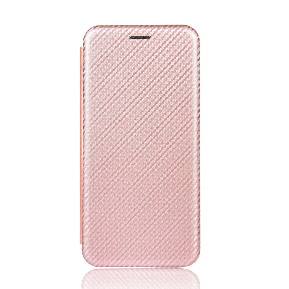 Carbon Fiber Auto-absorbed PU Leather Shell for Samsung Galaxy S20 FE 4G/5G/S20 Lite/S20 FE 2022 - Rose Gold