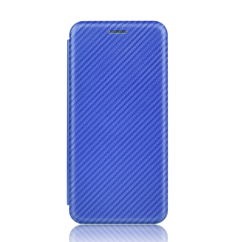 Carbon Fiber Auto-absorbed PU Leather Shell for Samsung Galaxy S20 FE 4G/5G/S20 Lite/S20 FE 2022 - Blue