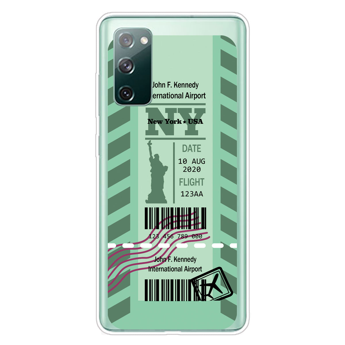 Boarding Pass City Bar Code Texture TPU Protective Cover for Samsung Galaxy S20 FE/S20 Fan Edition/S20 FE 5G/S20 Fan Edition 5G/S20 Lite - NY