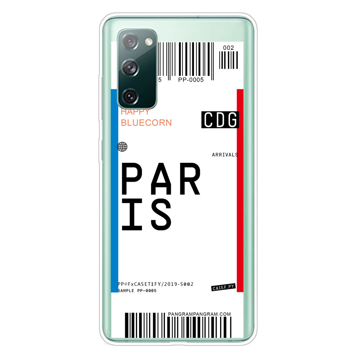 Boarding Pass City Bar Code Texture TPU Protective Cover for Samsung Galaxy S20 FE/S20 Fan Edition/S20 FE 5G/S20 Fan Edition 5G/S20 Lite - PARIS