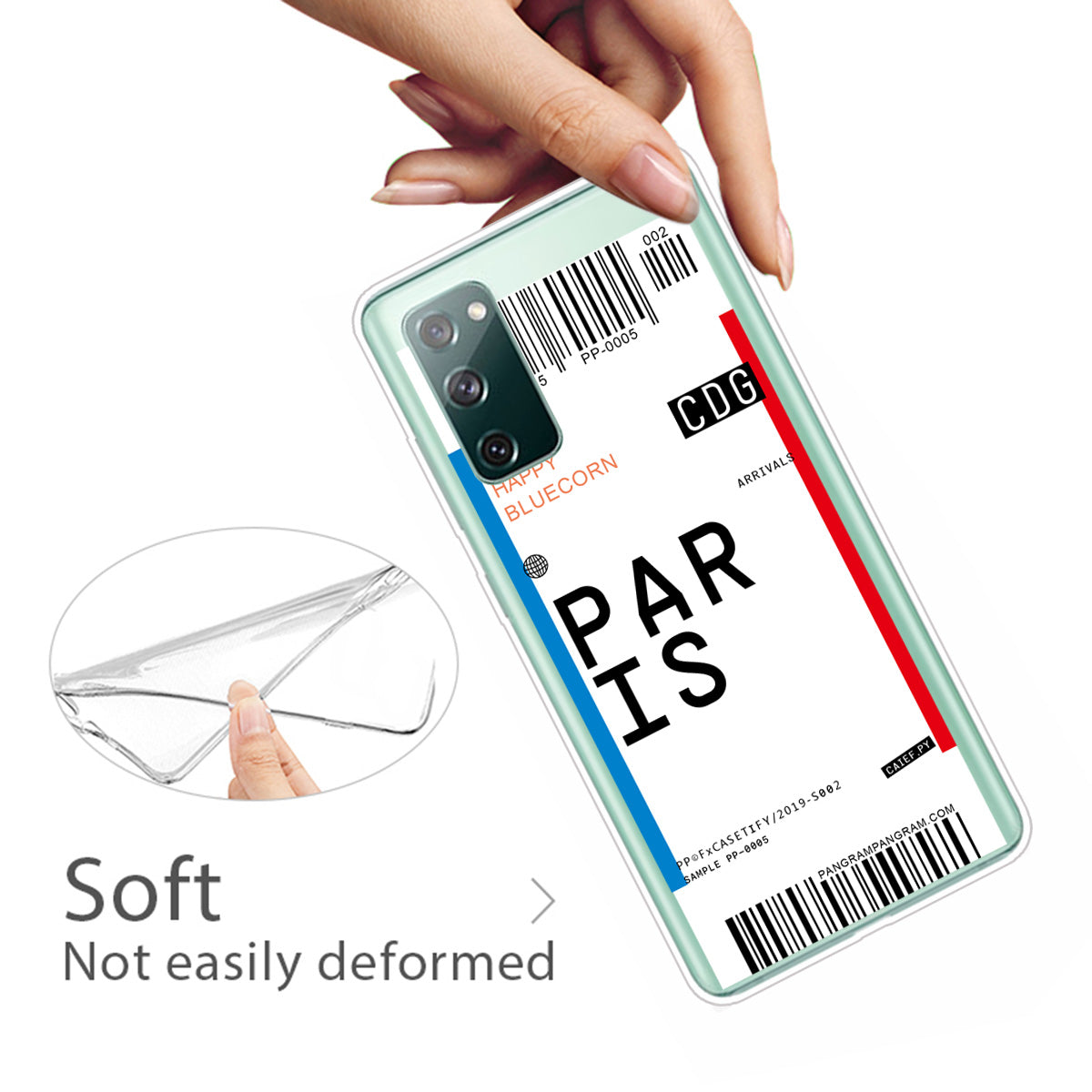 Boarding Pass City Bar Code Texture TPU Protective Cover for Samsung Galaxy S20 FE/S20 Fan Edition/S20 FE 5G/S20 Fan Edition 5G/S20 Lite - PARIS