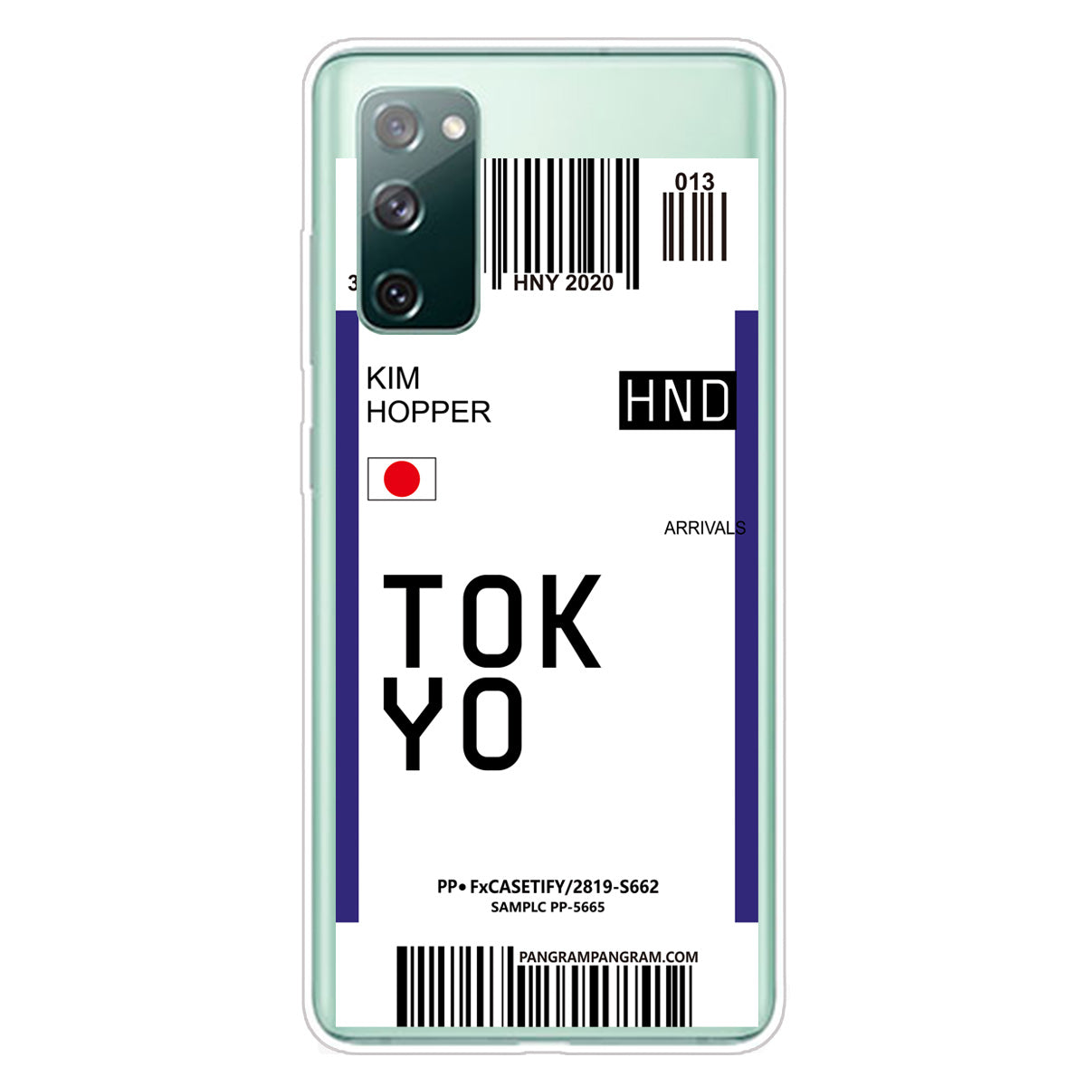 Boarding Pass City Bar Code Texture TPU Protective Cover for Samsung Galaxy S20 FE/S20 Fan Edition/S20 FE 5G/S20 Fan Edition 5G/S20 Lite - TOKYO/KIM HOPPER