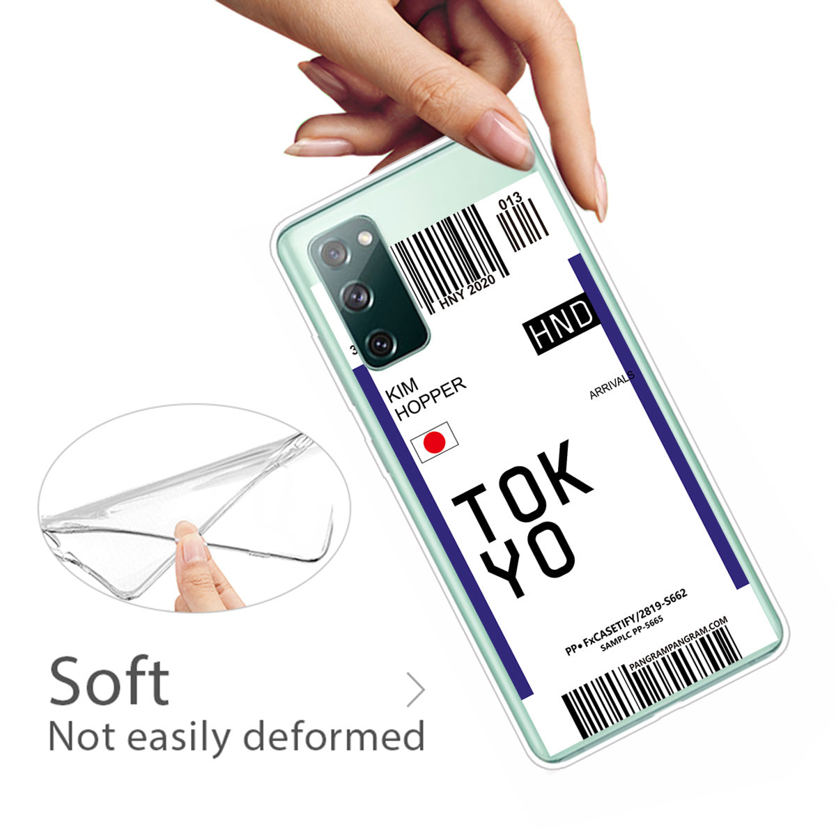 Boarding Pass City Bar Code Texture TPU Protective Cover for Samsung Galaxy S20 FE/S20 Fan Edition/S20 FE 5G/S20 Fan Edition 5G/S20 Lite - TOKYO/KIM HOPPER