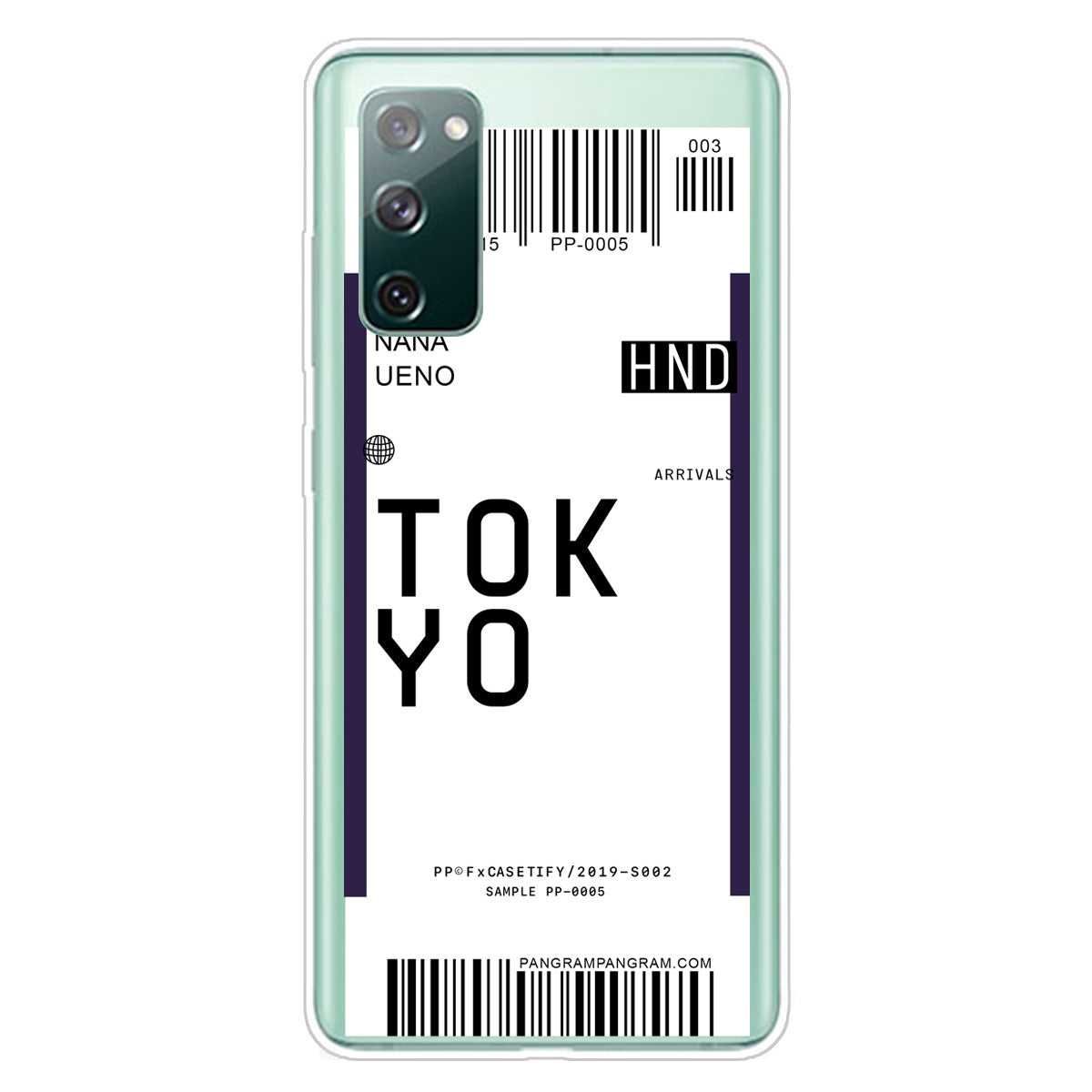 Boarding Pass City Bar Code Texture TPU Protective Cover for Samsung Galaxy S20 FE/S20 Fan Edition/S20 FE 5G/S20 Fan Edition 5G/S20 Lite - TOKYO/NANA UENO