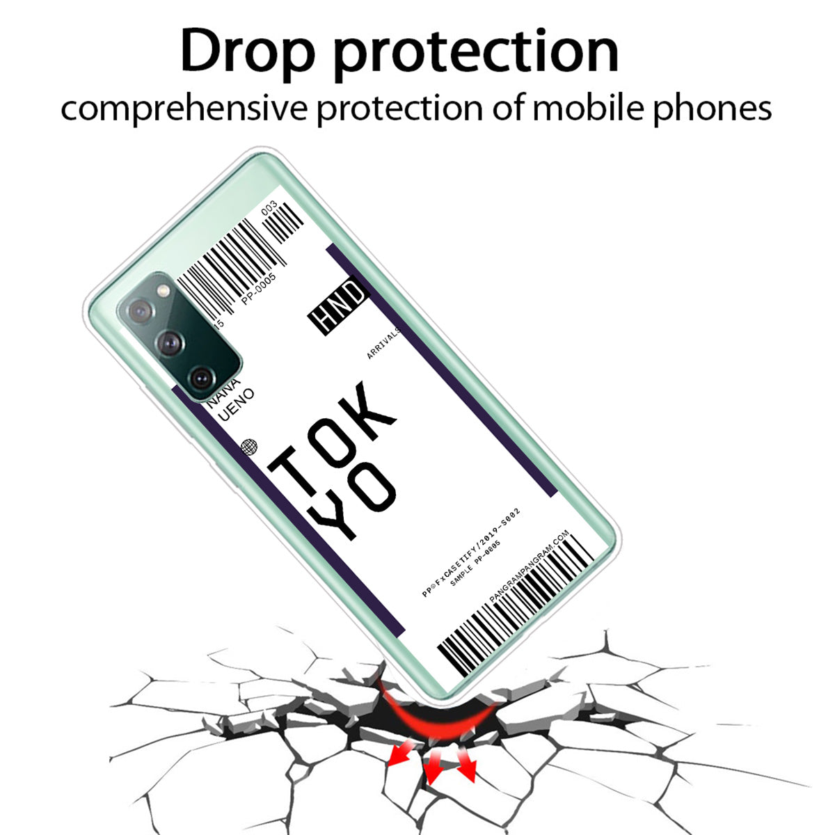 Boarding Pass City Bar Code Texture TPU Protective Cover for Samsung Galaxy S20 FE/S20 Fan Edition/S20 FE 5G/S20 Fan Edition 5G/S20 Lite - TOKYO/NANA UENO