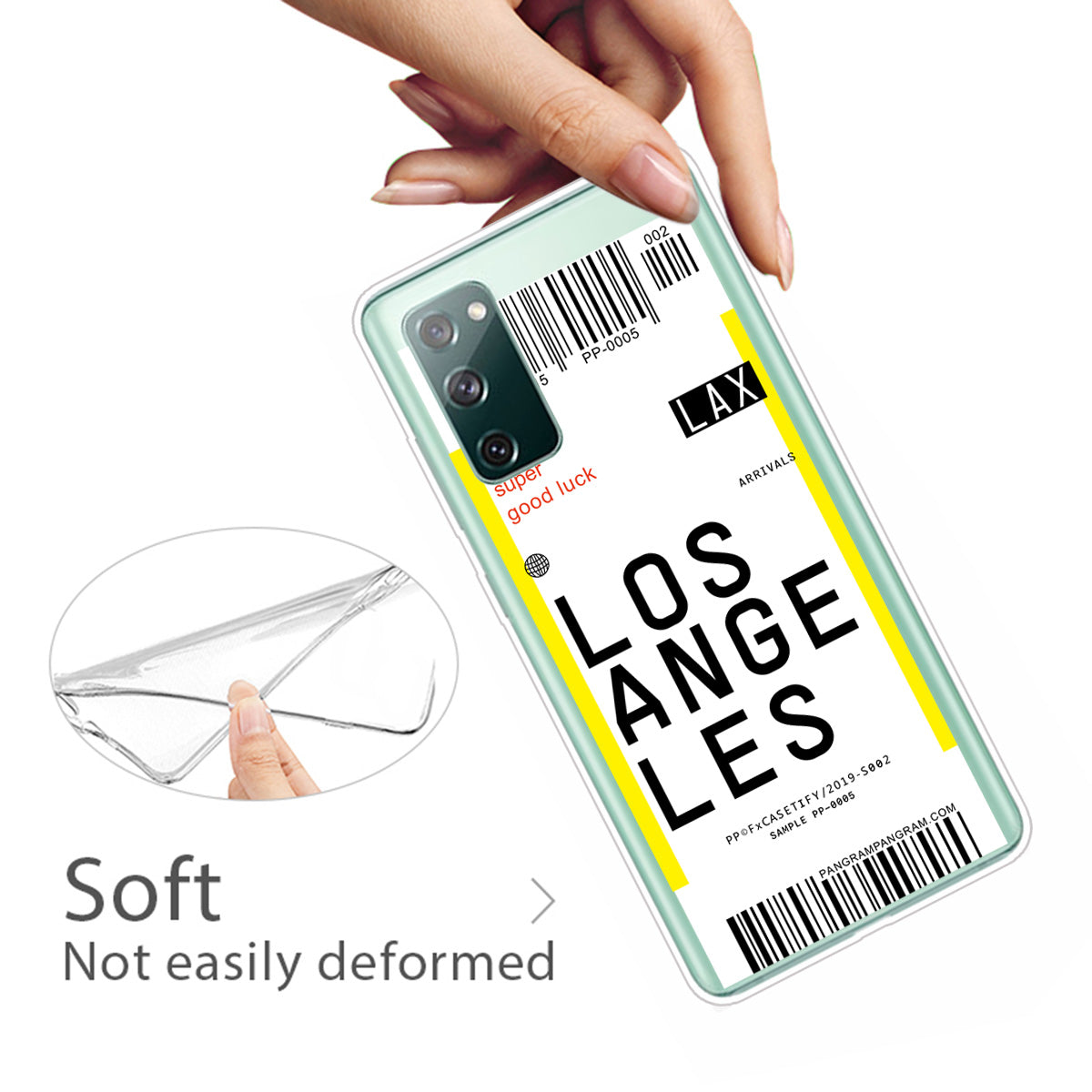 Boarding Pass City Bar Code Texture TPU Protective Cover for Samsung Galaxy S20 FE/S20 Fan Edition/S20 FE 5G/S20 Fan Edition 5G/S20 Lite - LOSANGELES