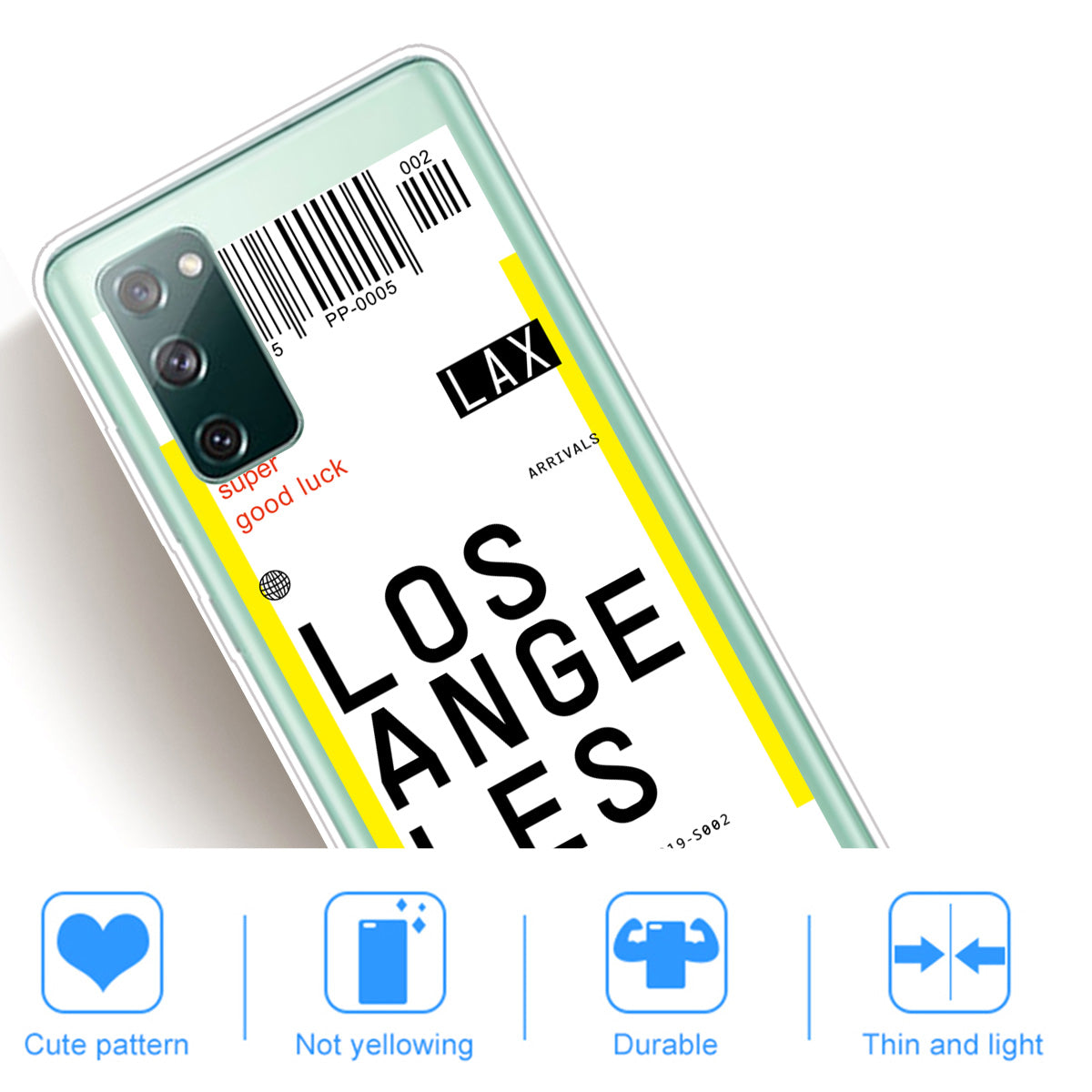 Boarding Pass City Bar Code Texture TPU Protective Cover for Samsung Galaxy S20 FE/S20 Fan Edition/S20 FE 5G/S20 Fan Edition 5G/S20 Lite - LOSANGELES