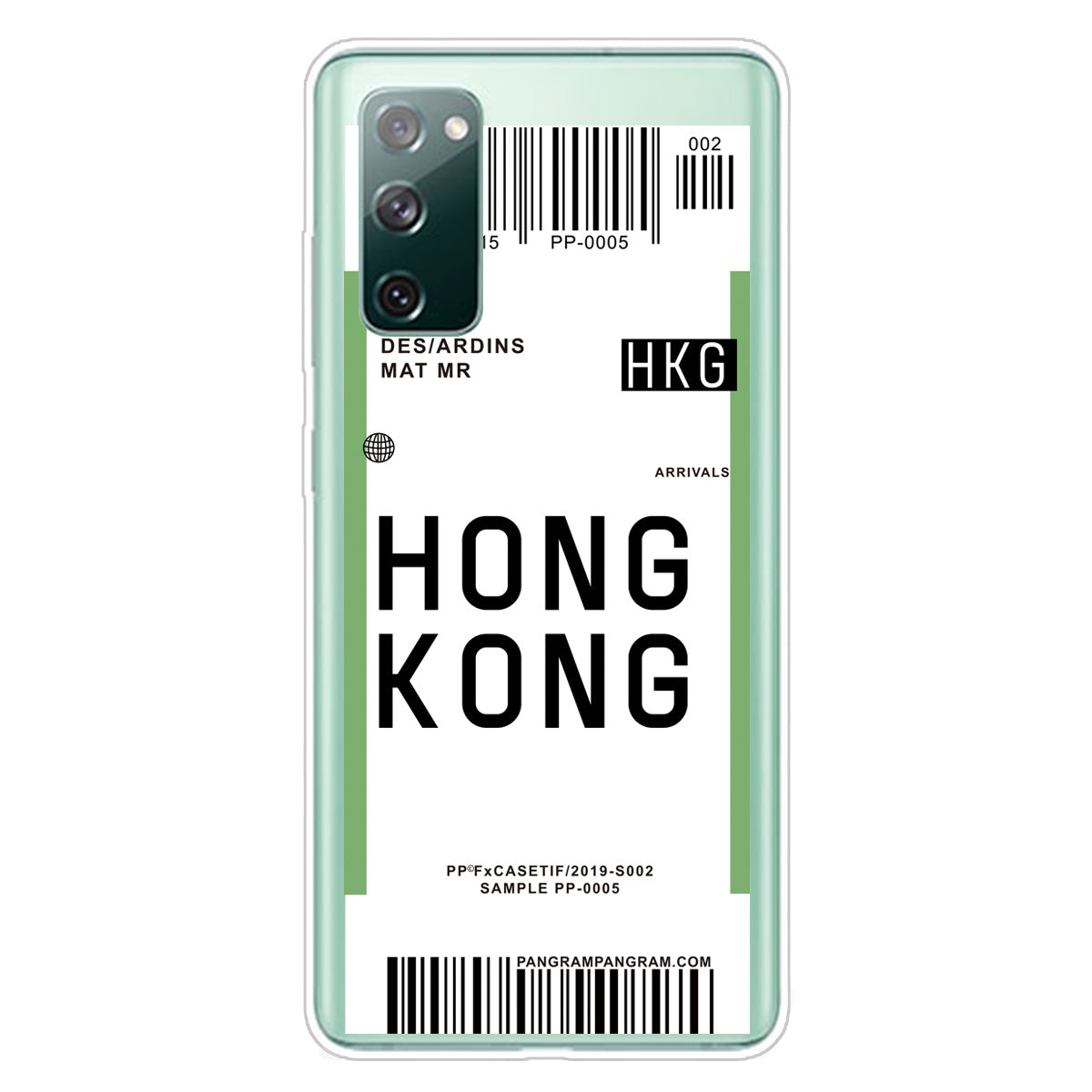 Boarding Pass City Bar Code Texture TPU Protective Cover for Samsung Galaxy S20 FE/S20 Fan Edition/S20 FE 5G/S20 Fan Edition 5G/S20 Lite - HONGKONG