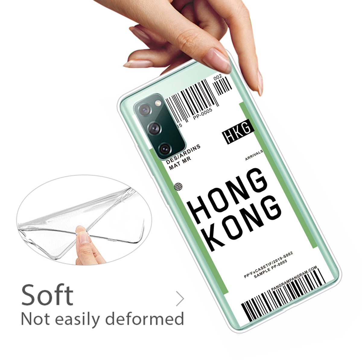 Boarding Pass City Bar Code Texture TPU Protective Cover for Samsung Galaxy S20 FE/S20 Fan Edition/S20 FE 5G/S20 Fan Edition 5G/S20 Lite - HONGKONG