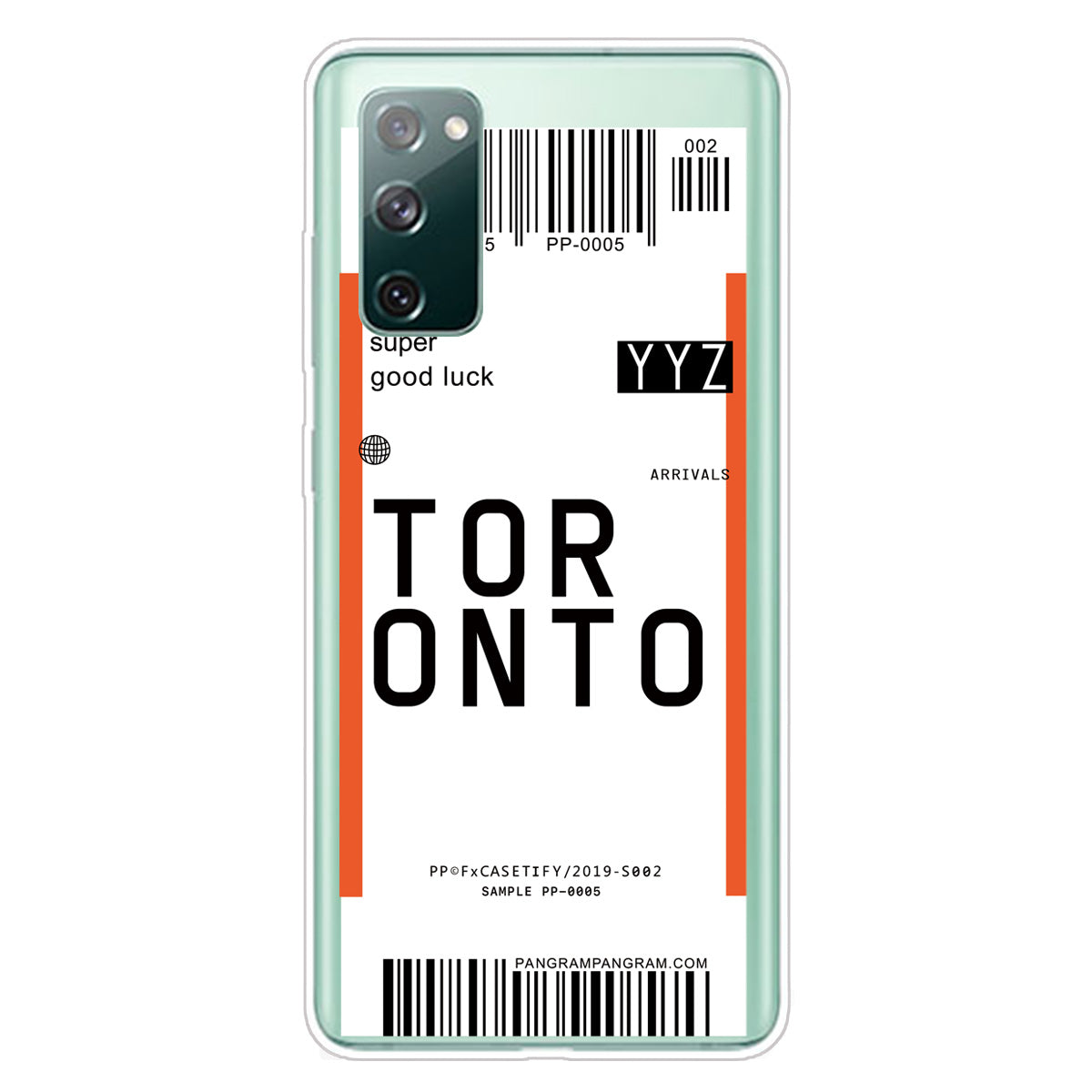 Boarding Pass City Bar Code Texture TPU Protective Cover for Samsung Galaxy S20 FE/S20 Fan Edition/S20 FE 5G/S20 Fan Edition 5G/S20 Lite - TORONTO/YYZ