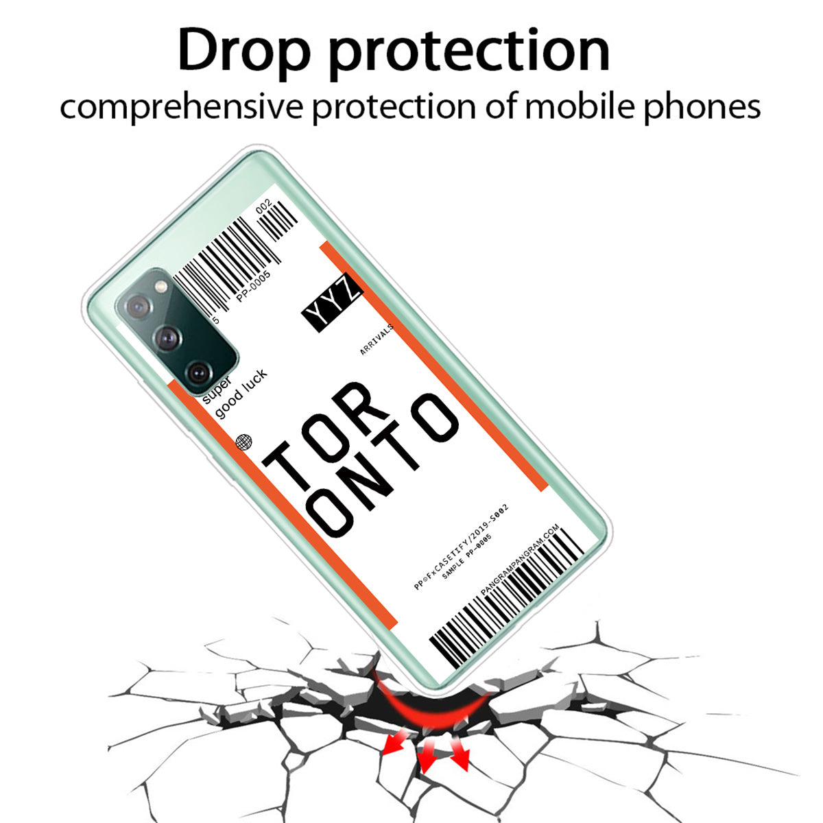 Boarding Pass City Bar Code Texture TPU Protective Cover for Samsung Galaxy S20 FE/S20 Fan Edition/S20 FE 5G/S20 Fan Edition 5G/S20 Lite - TORONTO/YYZ