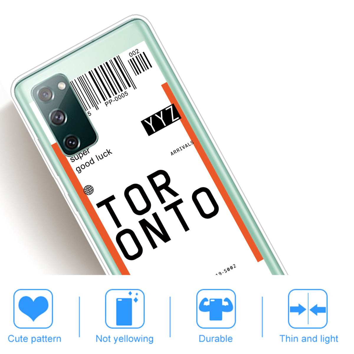 Boarding Pass City Bar Code Texture TPU Protective Cover for Samsung Galaxy S20 FE/S20 Fan Edition/S20 FE 5G/S20 Fan Edition 5G/S20 Lite - TORONTO/YYZ