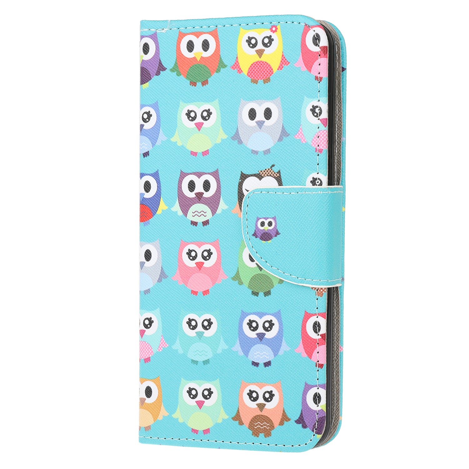 Patterned Cross Texture Leather Protector Wallet Case for Samsung Galaxy S20 Lite/S20 Fan Edition - Cute Owls