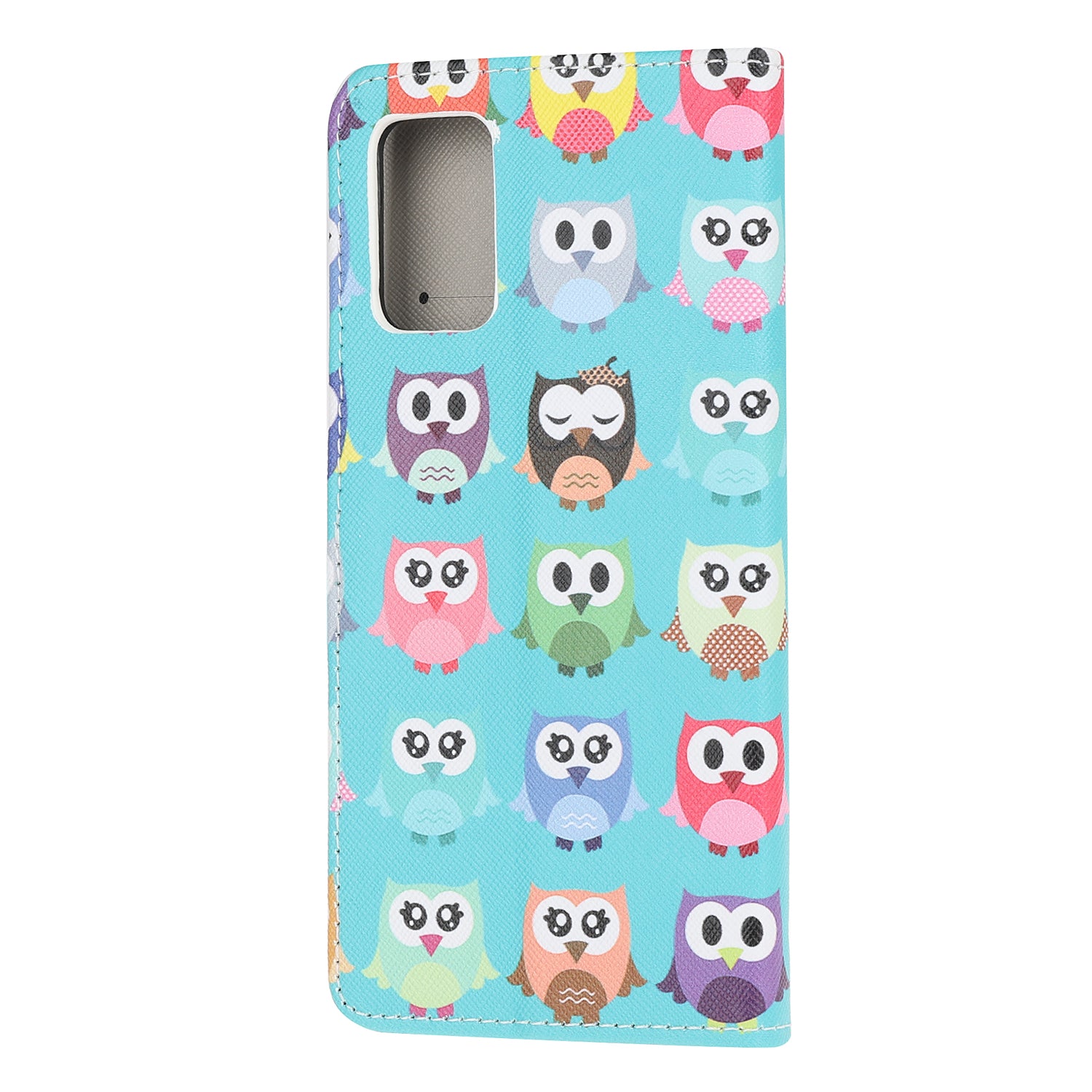 Patterned Cross Texture Leather Protector Wallet Case for Samsung Galaxy S20 Lite/S20 Fan Edition - Cute Owls