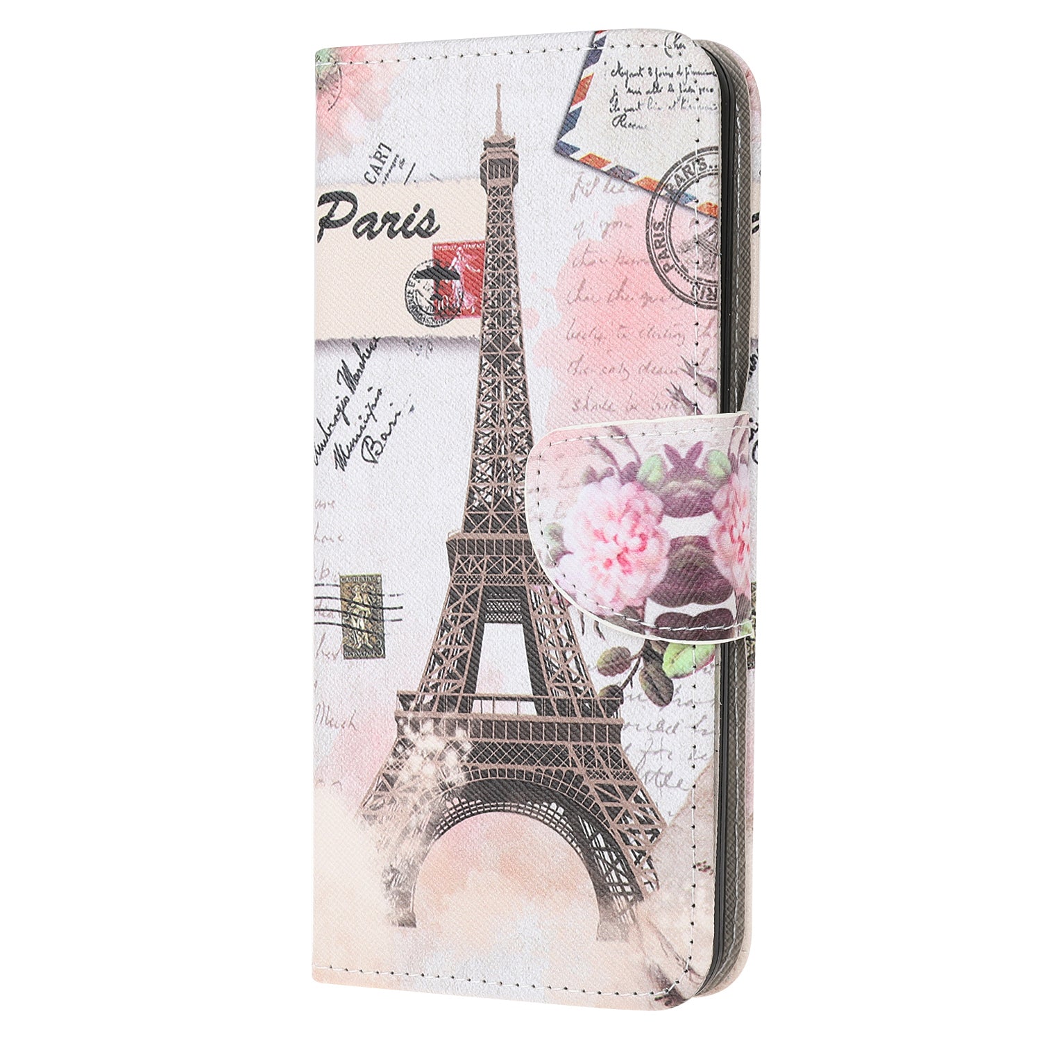 Patterned Cross Texture Leather Protector Wallet Case for Samsung Galaxy S20 Lite/S20 Fan Edition - Eiffel Tower