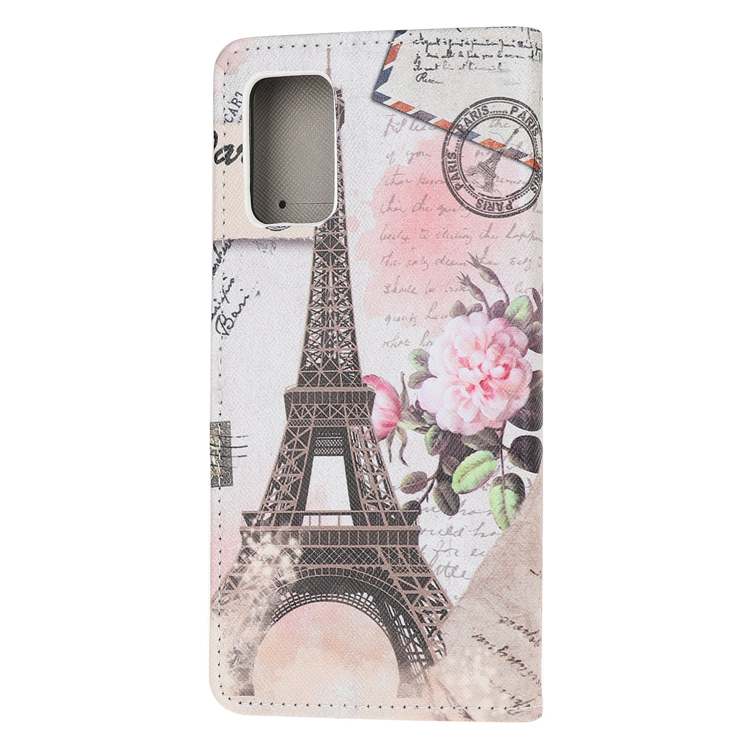 Patterned Cross Texture Leather Protector Wallet Case for Samsung Galaxy S20 Lite/S20 Fan Edition - Eiffel Tower