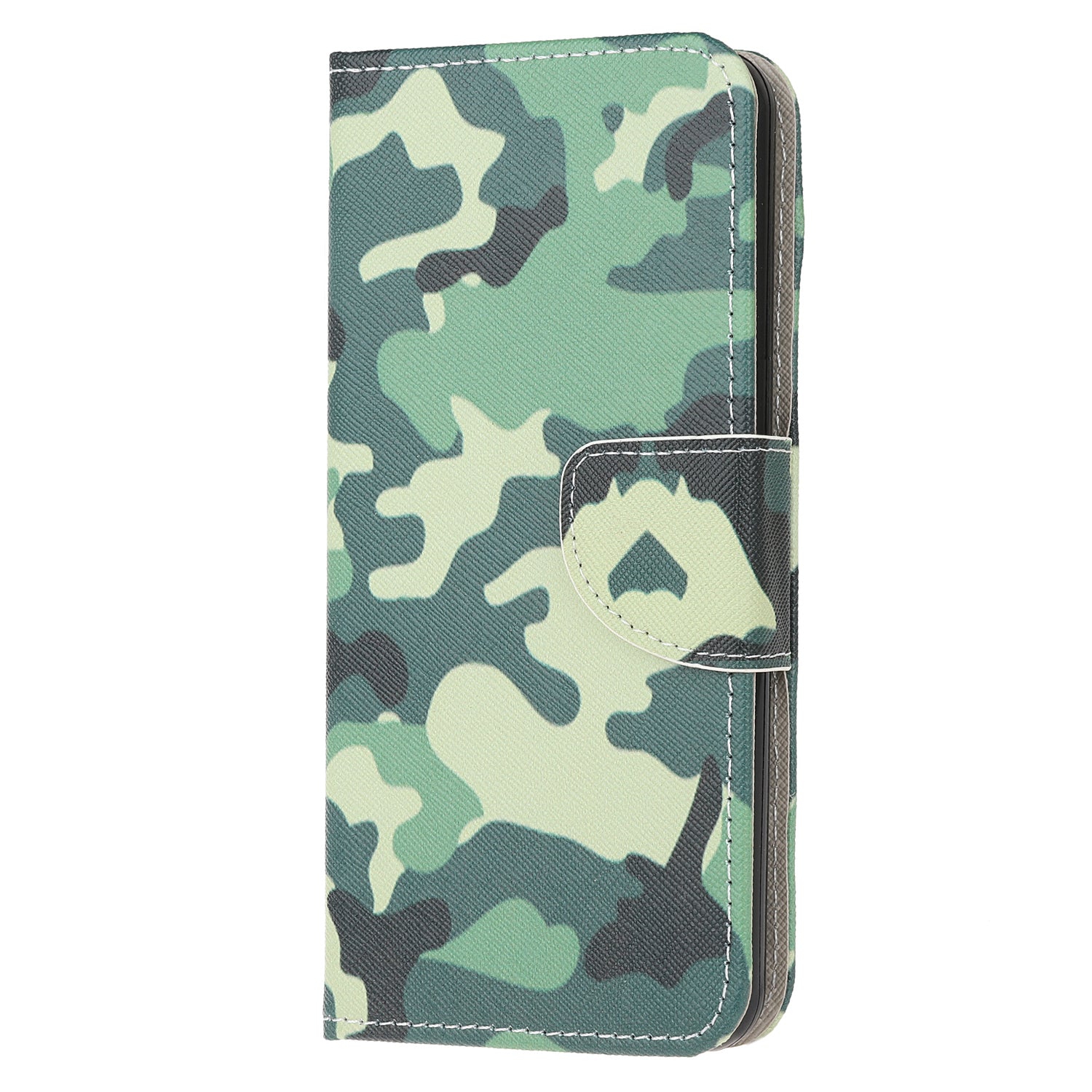 Patterned Cross Texture Leather Protector Wallet Case for Samsung Galaxy S20 Lite/S20 Fan Edition - Camouflage