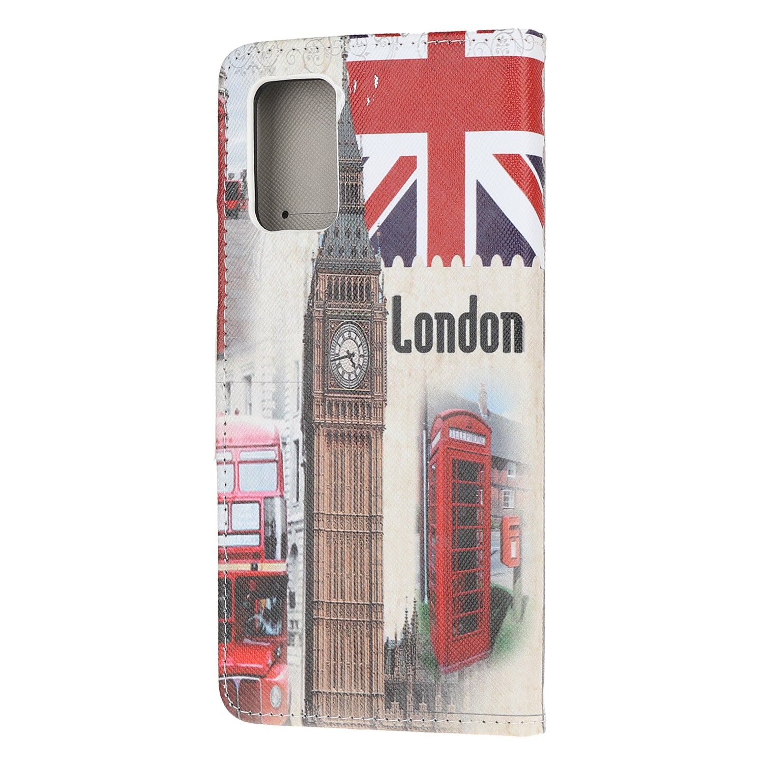 Patterned Cross Texture Leather Protector Wallet Case for Samsung Galaxy S20 Lite/S20 Fan Edition - London Elements