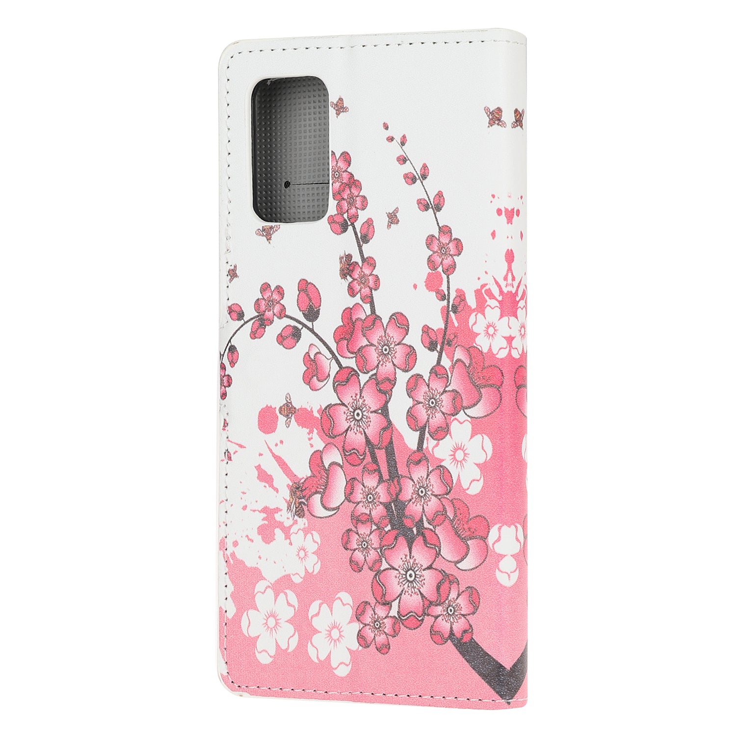 Phone Cover Pattern Printing Wallet Leather Case for Samsung Galaxy S20 Lite/S20 Fan Edition - Pink Flower