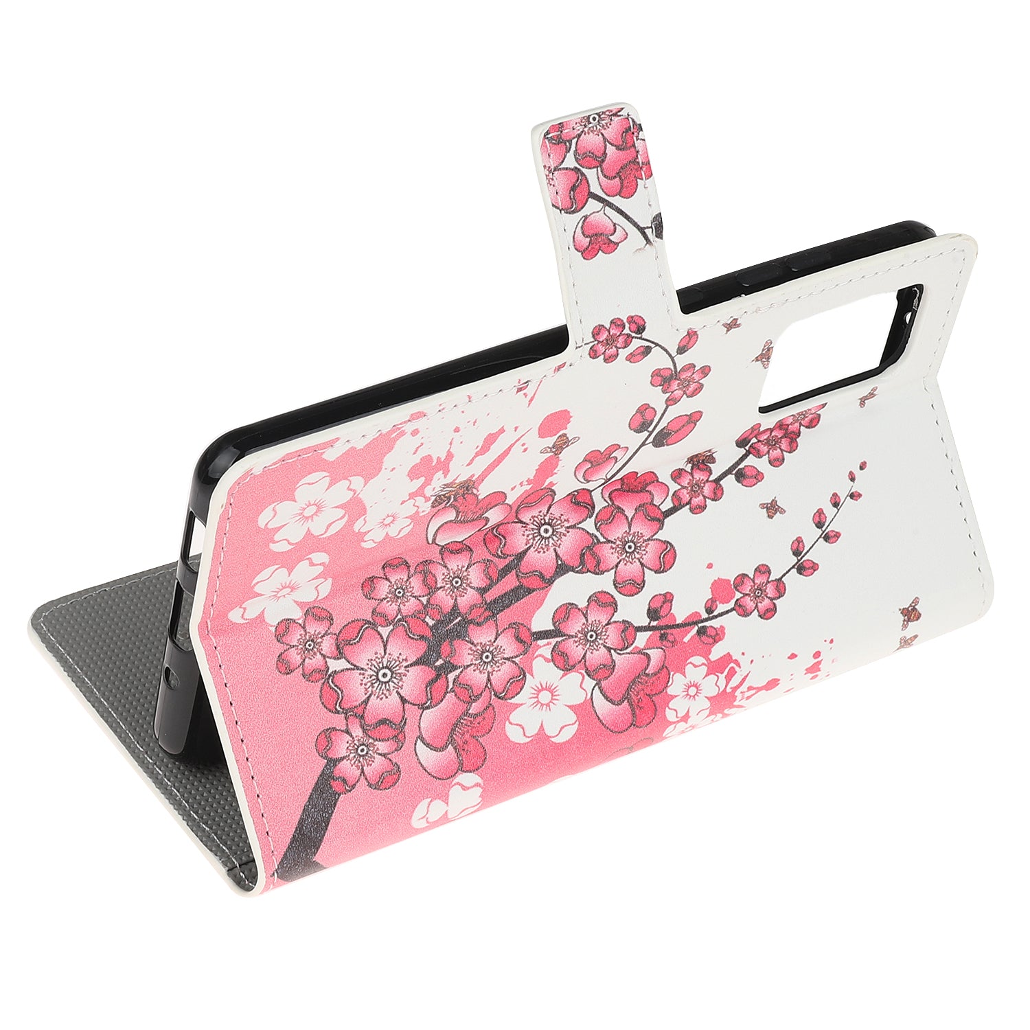 Phone Cover Pattern Printing Wallet Leather Case for Samsung Galaxy S20 Lite/S20 Fan Edition - Pink Flower