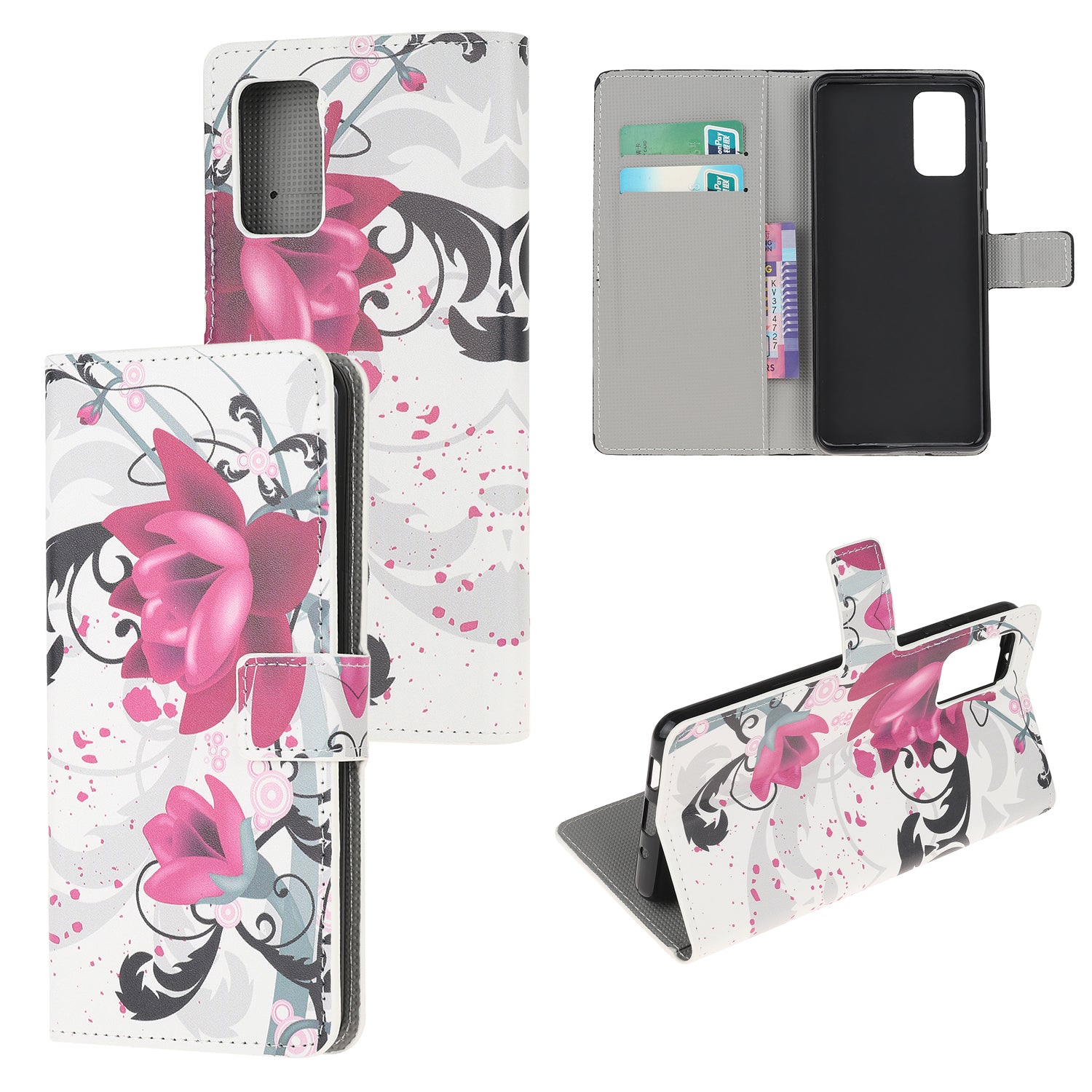 Phone Cover Pattern Printing Wallet Leather Case for Samsung Galaxy S20 Lite/S20 Fan Edition - Kapok