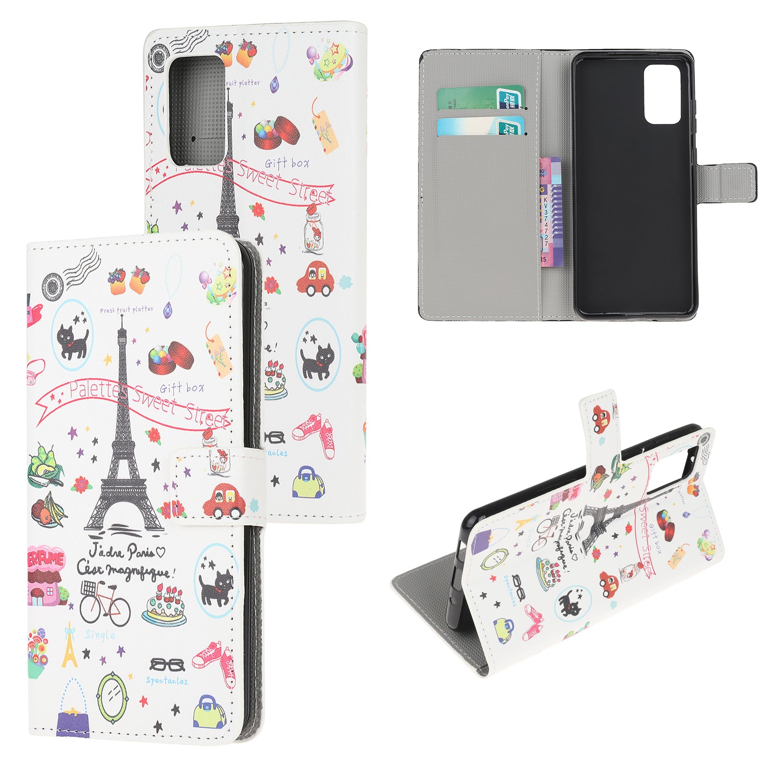 Phone Cover Pattern Printing Wallet Leather Case for Samsung Galaxy S20 Lite/S20 Fan Edition - Tower