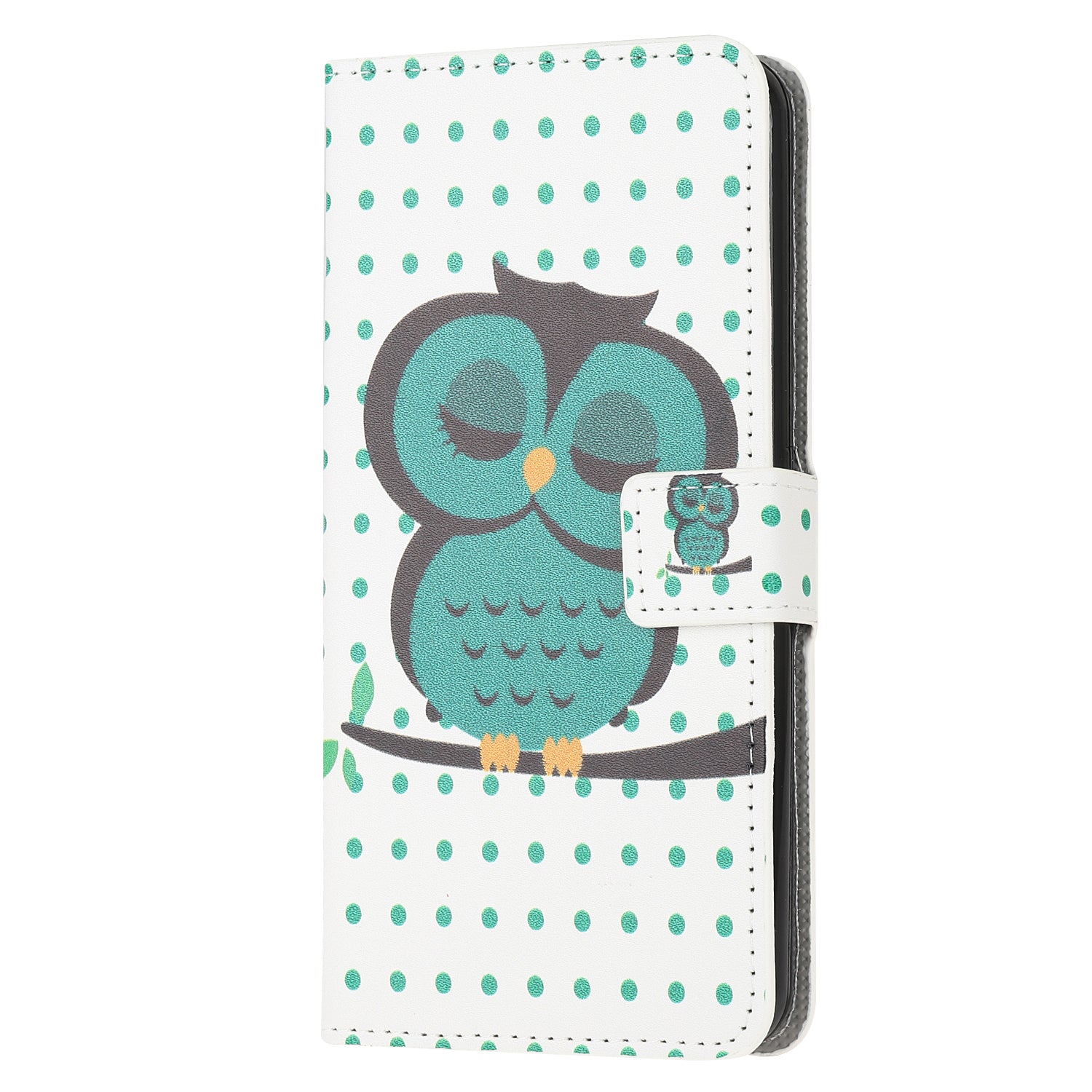 Phone Cover Pattern Printing Wallet Leather Case for Samsung Galaxy S20 Lite/S20 Fan Edition - Green Owl