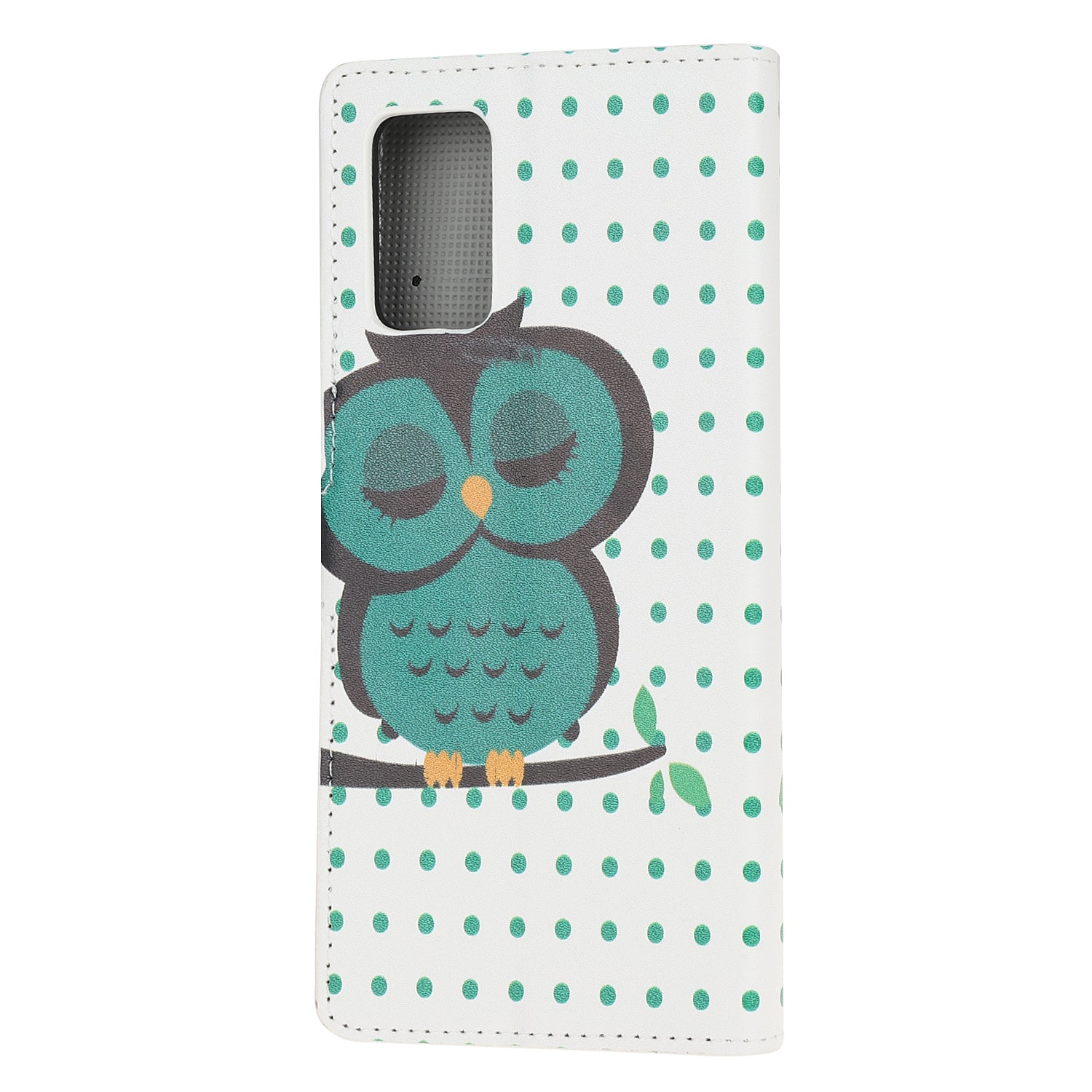 Phone Cover Pattern Printing Wallet Leather Case for Samsung Galaxy S20 Lite/S20 Fan Edition - Green Owl