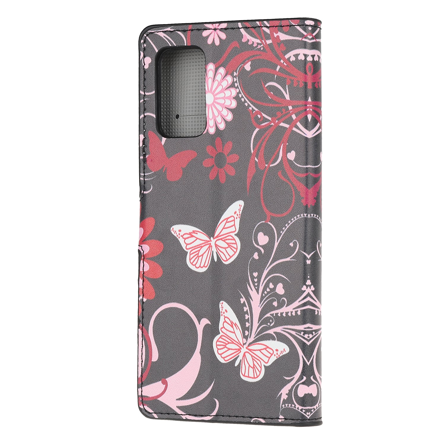 Phone Cover Pattern Printing Wallet Leather Case for Samsung Galaxy S20 Lite/S20 Fan Edition - Butterfly and Flower