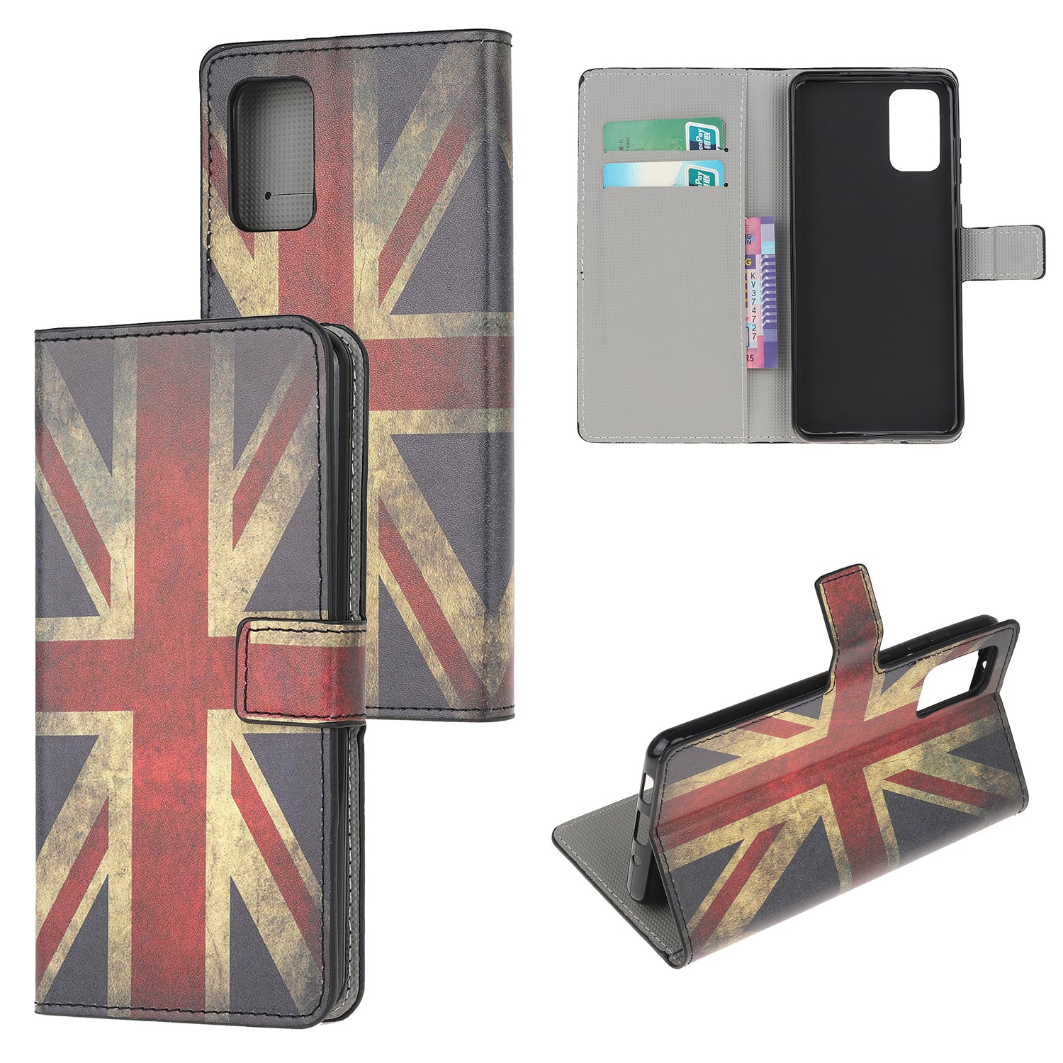 Phone Cover Pattern Printing Wallet Leather Case for Samsung Galaxy S20 Lite/S20 Fan Edition - Retro UK Flag