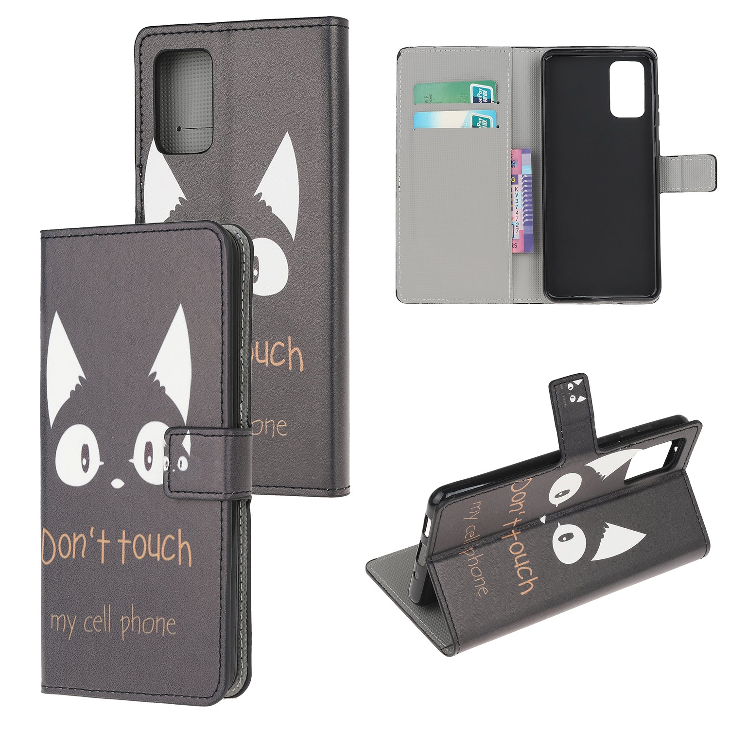 Phone Cover Pattern Printing Wallet Leather Case for Samsung Galaxy S20 Lite/S20 Fan Edition - Don't Touch My Phone