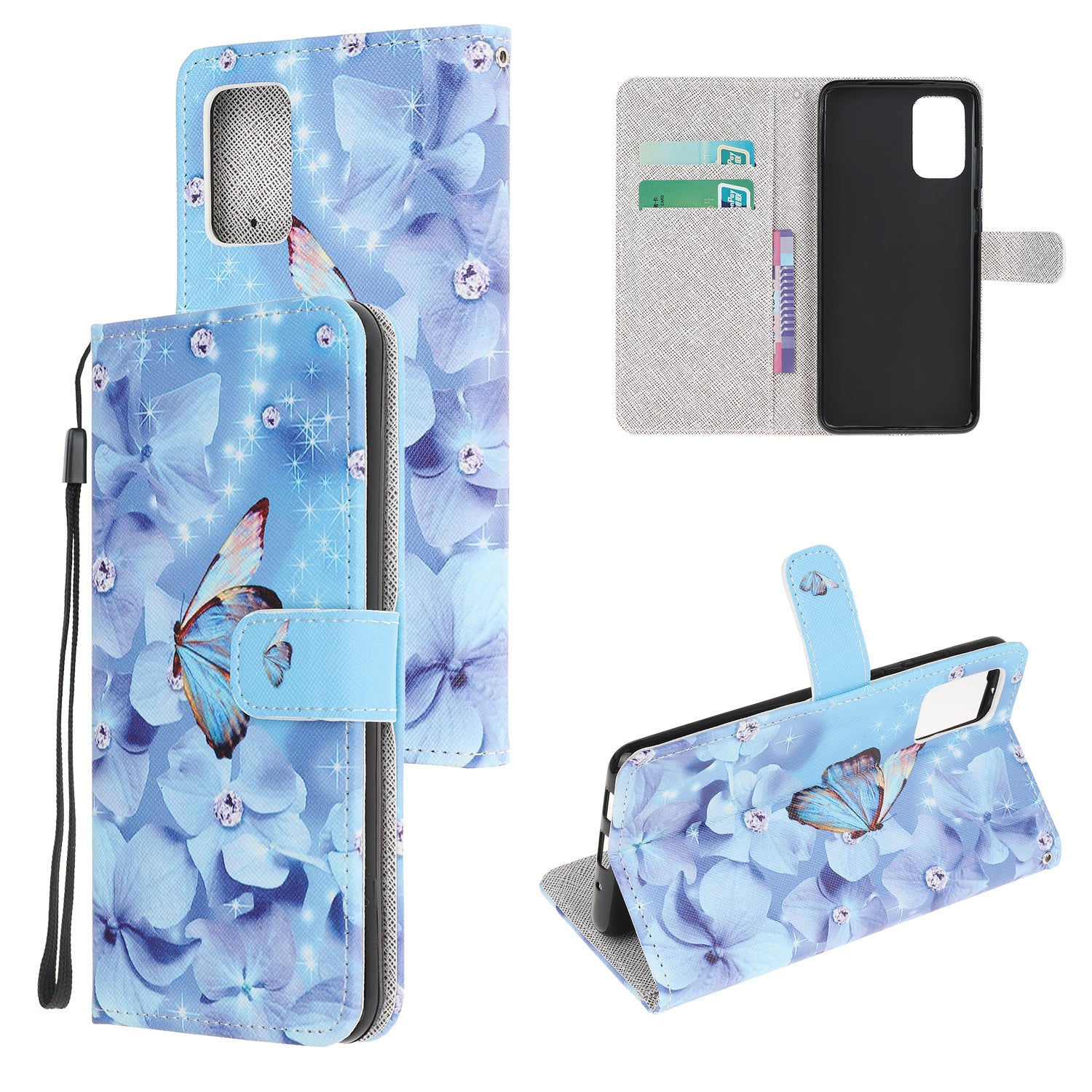 Newly Case Printing Cross Texture Stand Leather Cover for Samsung Galaxy S20 Lite/S20 Fan Edition - Flowers and Butterfly