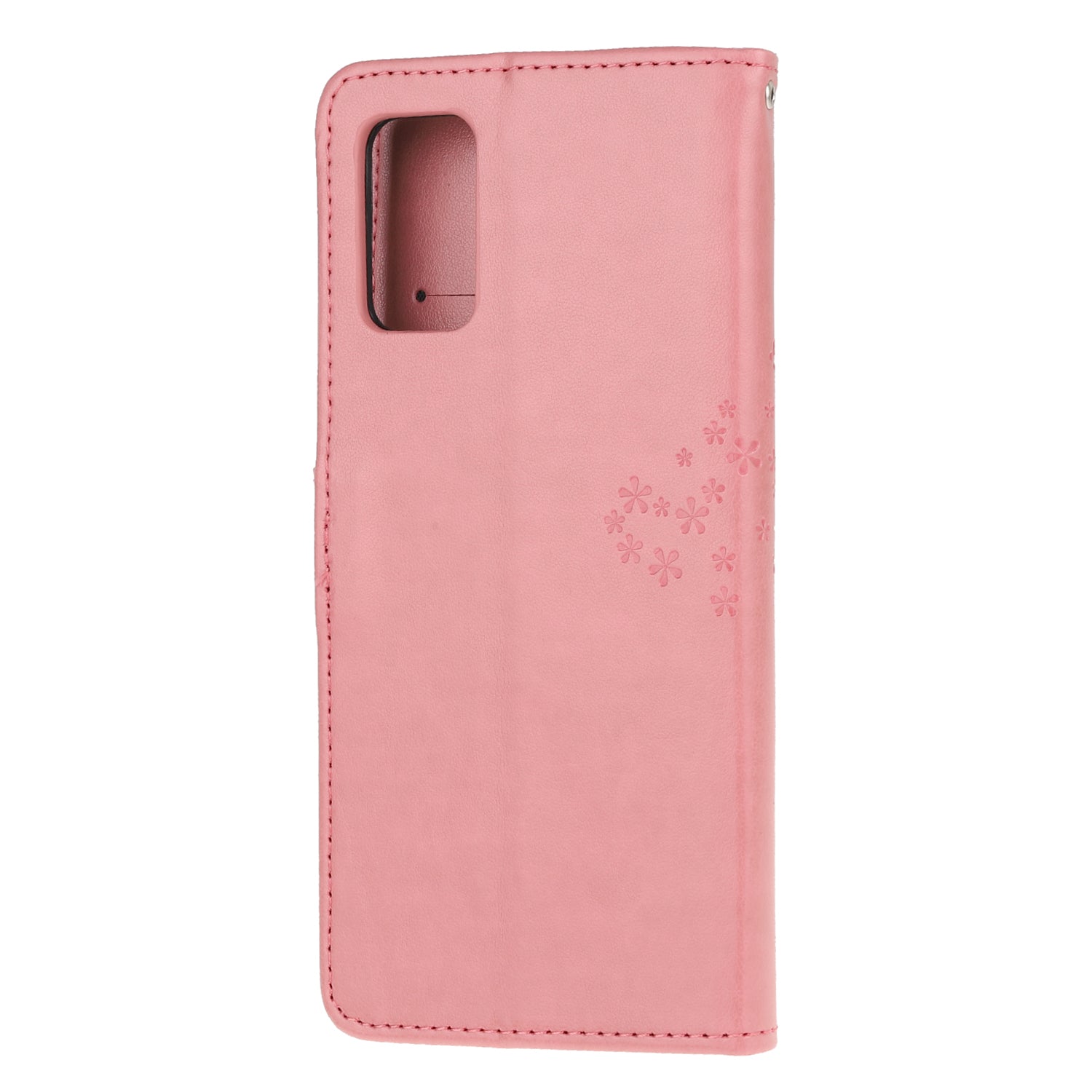 Imprint Tree Owl Wallet Leather Cover Stand Case for Samsung Galaxy S20 Lite/S20 Fan Edition - Pink