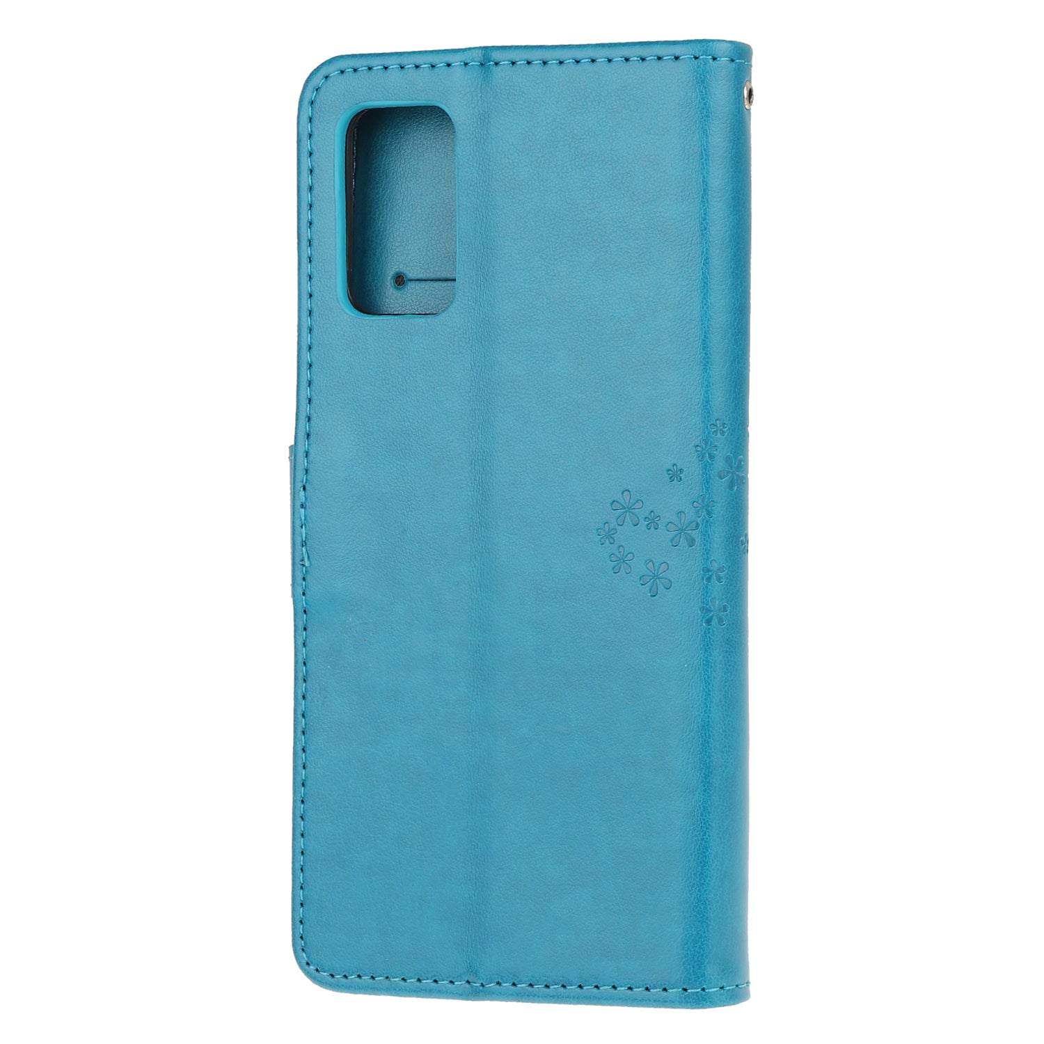 Imprint Tree Owl Wallet Leather Cover Stand Case for Samsung Galaxy S20 Lite/S20 Fan Edition - Blue