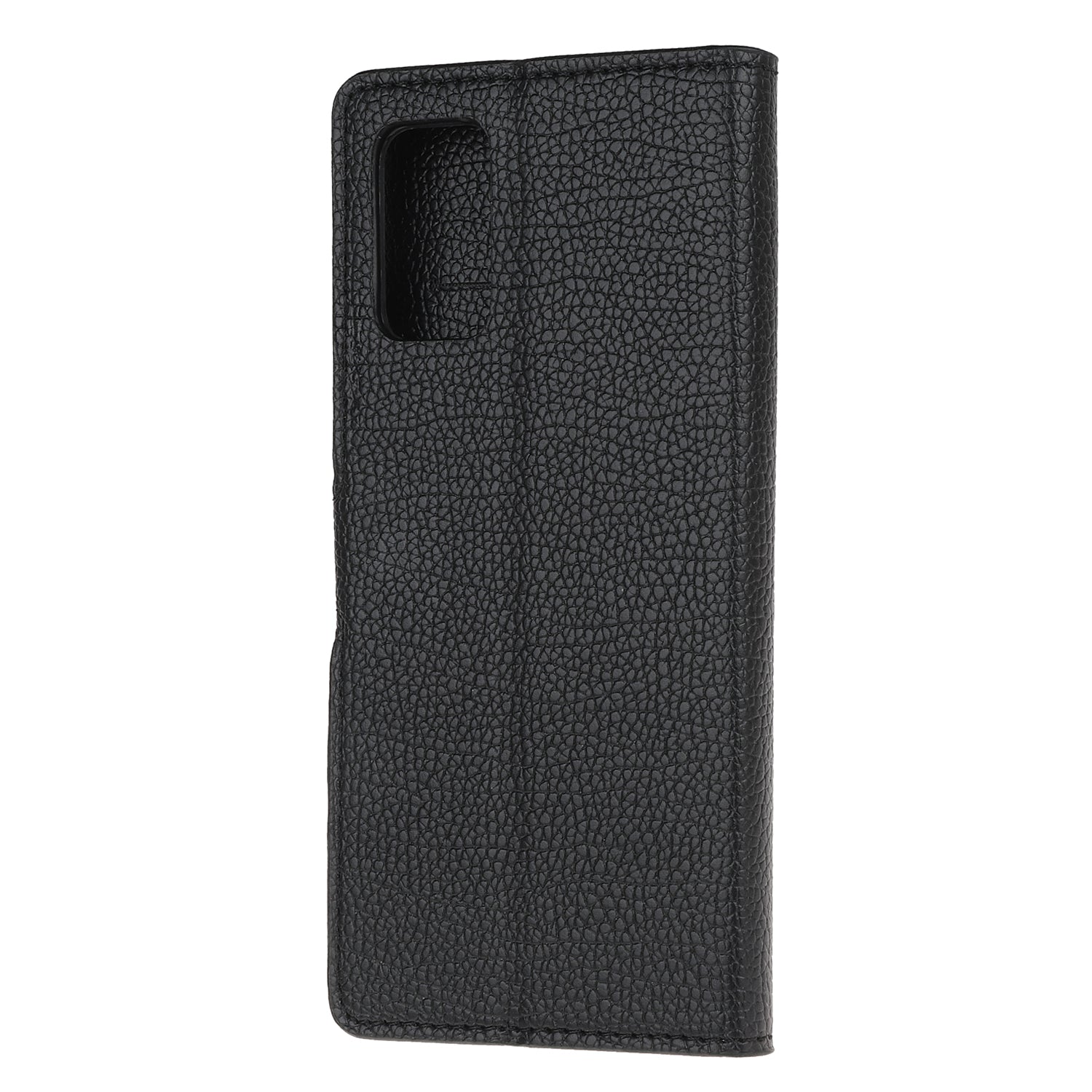 Litchi Skin Leather Wallet Case Protector for Samsung Galaxy S20 Lite/S20 Fan Edition- Black