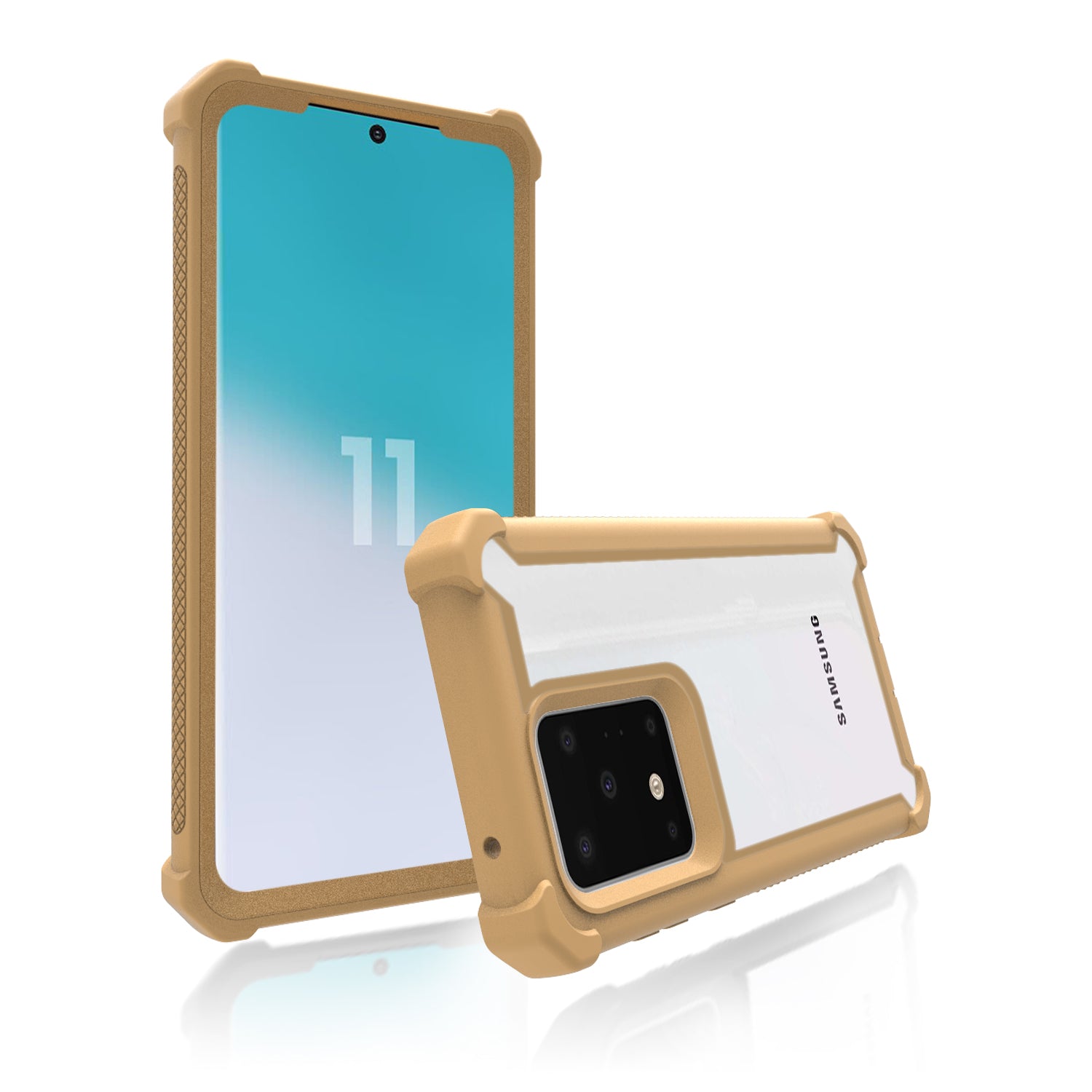 Anti-drop PC+TPU Cell Phone Cover for Samsung Galaxy S20 4G/S20 5G - Gold