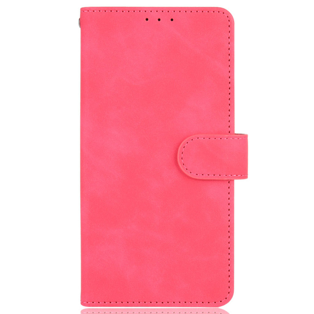 Skin-touch Leather Protector Wallet Stand Flip Case for Samsung Galaxy S20 Lite/Fan Edition/FE 5G/4G - Red