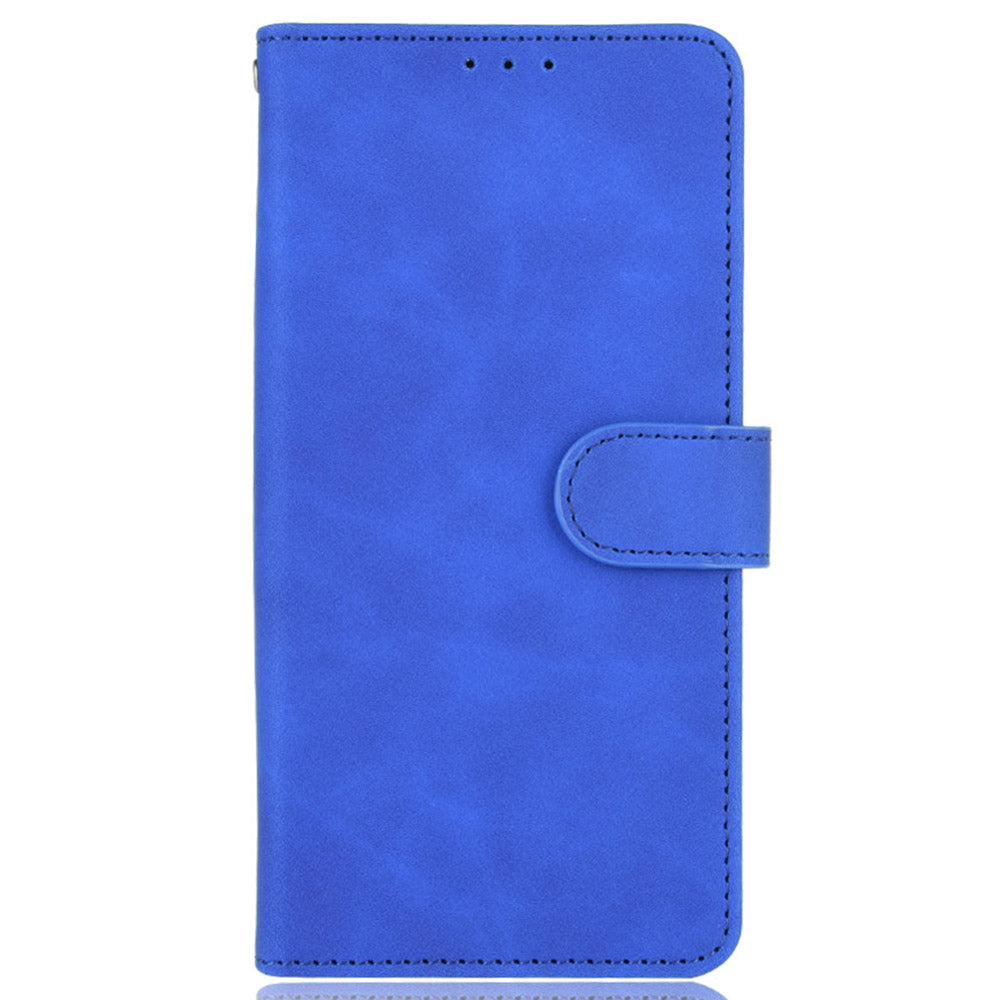 Skin-touch Leather Protector Wallet Stand Flip Case for Samsung Galaxy S20 Lite/Fan Edition/FE 5G/4G - Blue