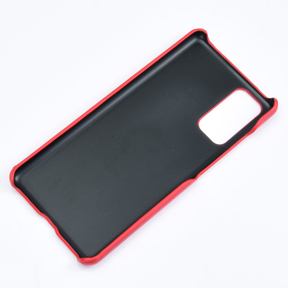 Litchi Skin Leather Coated Hard PC Case for Samsung Galaxy S20 FE 4G/5G/S20 Lite/S20 FE 2022 - Red