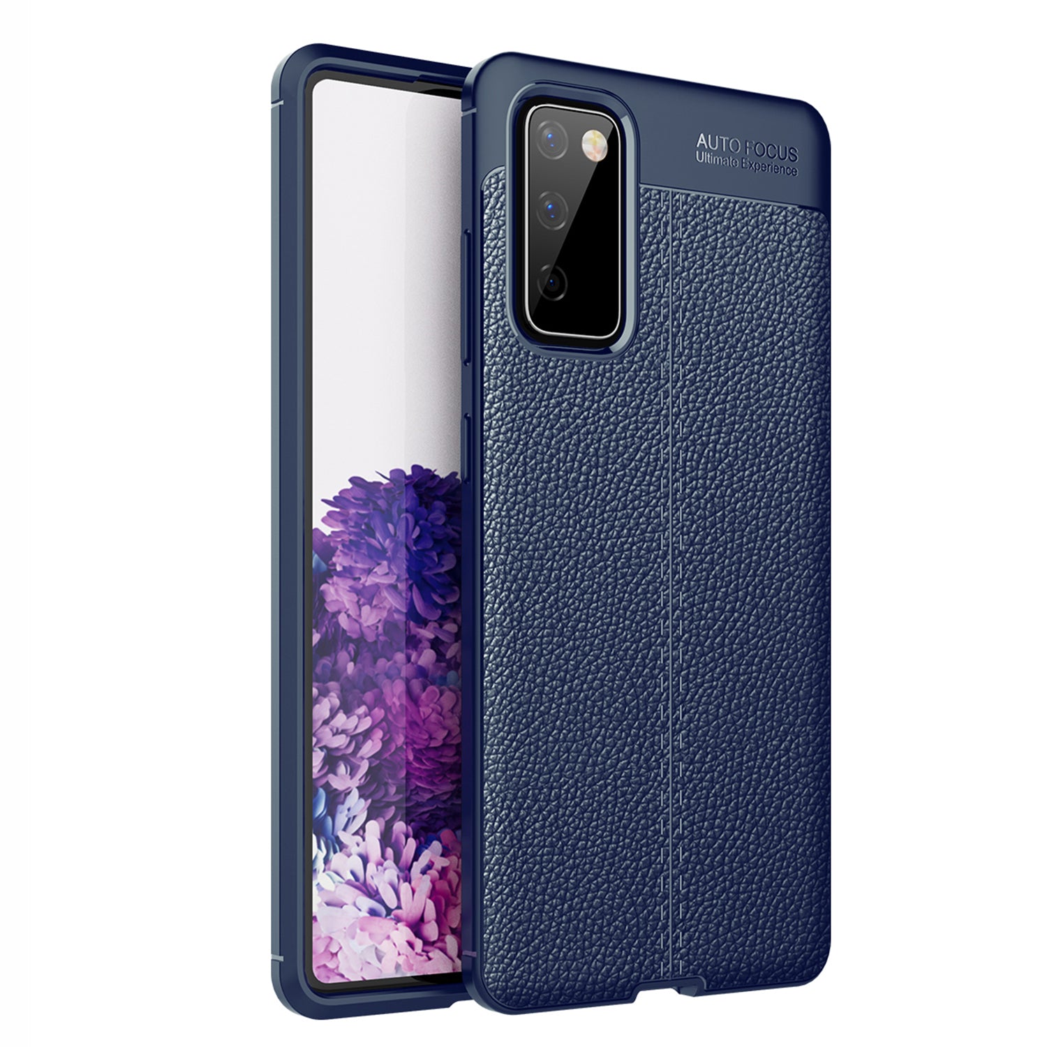 Litchi Texture TPU Case Shell for Samsung Galaxy S20 FE 4G/5G/S20 Lite/S20 FE 2022 - Dark Blue