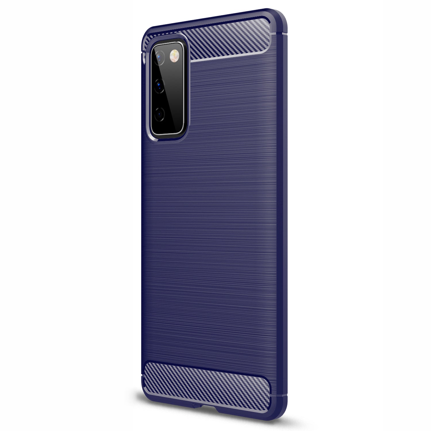 For Samsung Galaxy S20 FE 4G/5G/S20 Lite/S20 FE 2022 Carbon Fiber Brushed Texture Soft TPU Slim Phone Case - Dark Blue