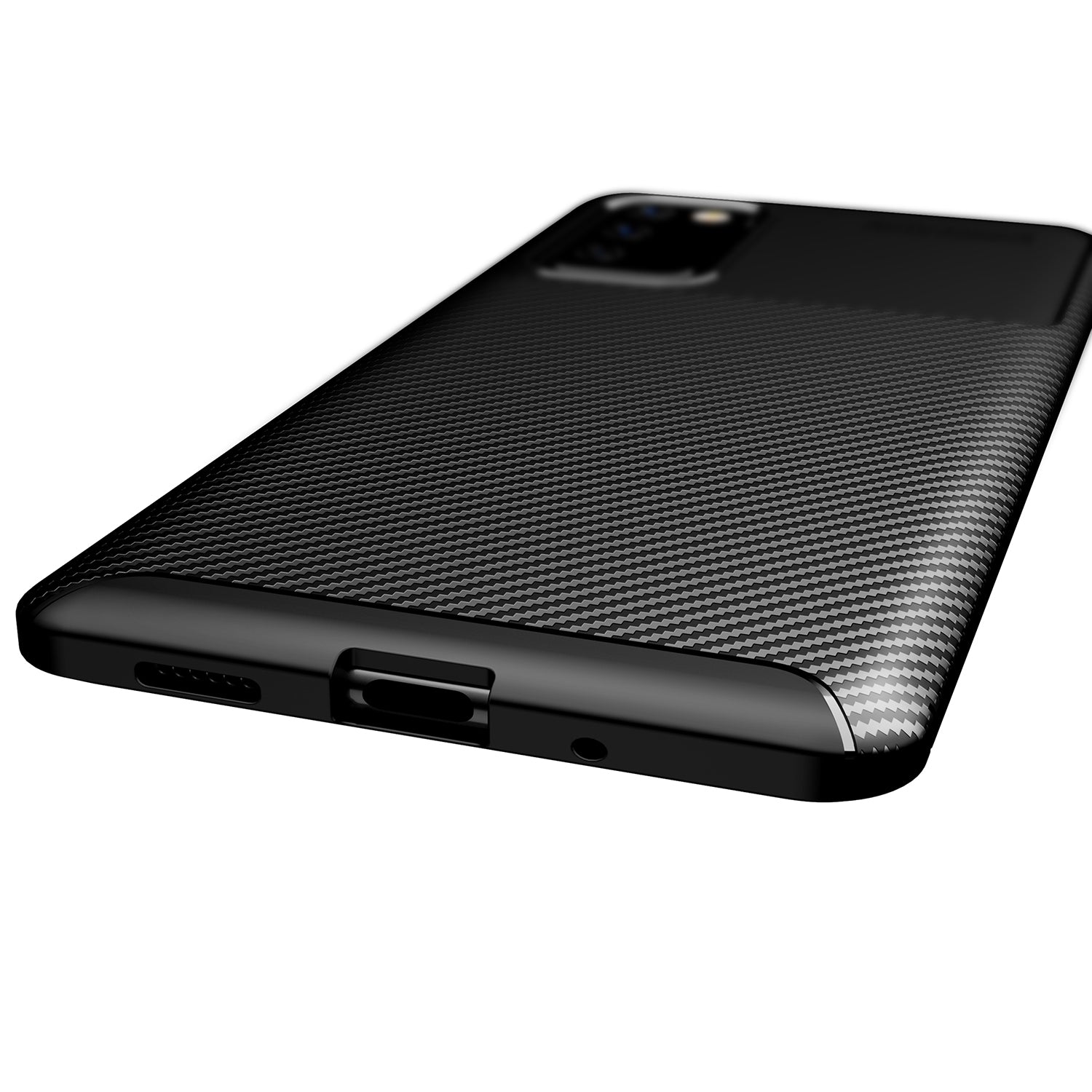 Drop Resistant Carbon Fiber TPU Case for Samsung Galaxy S20 FE 4G/5G/S20 Lite/S20 FE 2022 - Black