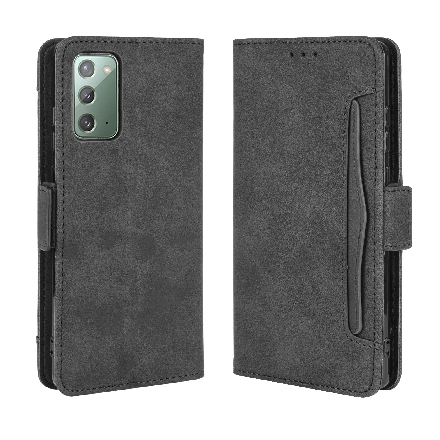 Protector Wallet Leather Stand Case for Samsung Galaxy S20 FE 4G/5G/S20 Lite/S20 FE 2022/S20 Lite Anti-Scratch Surface Leather Shell - Black