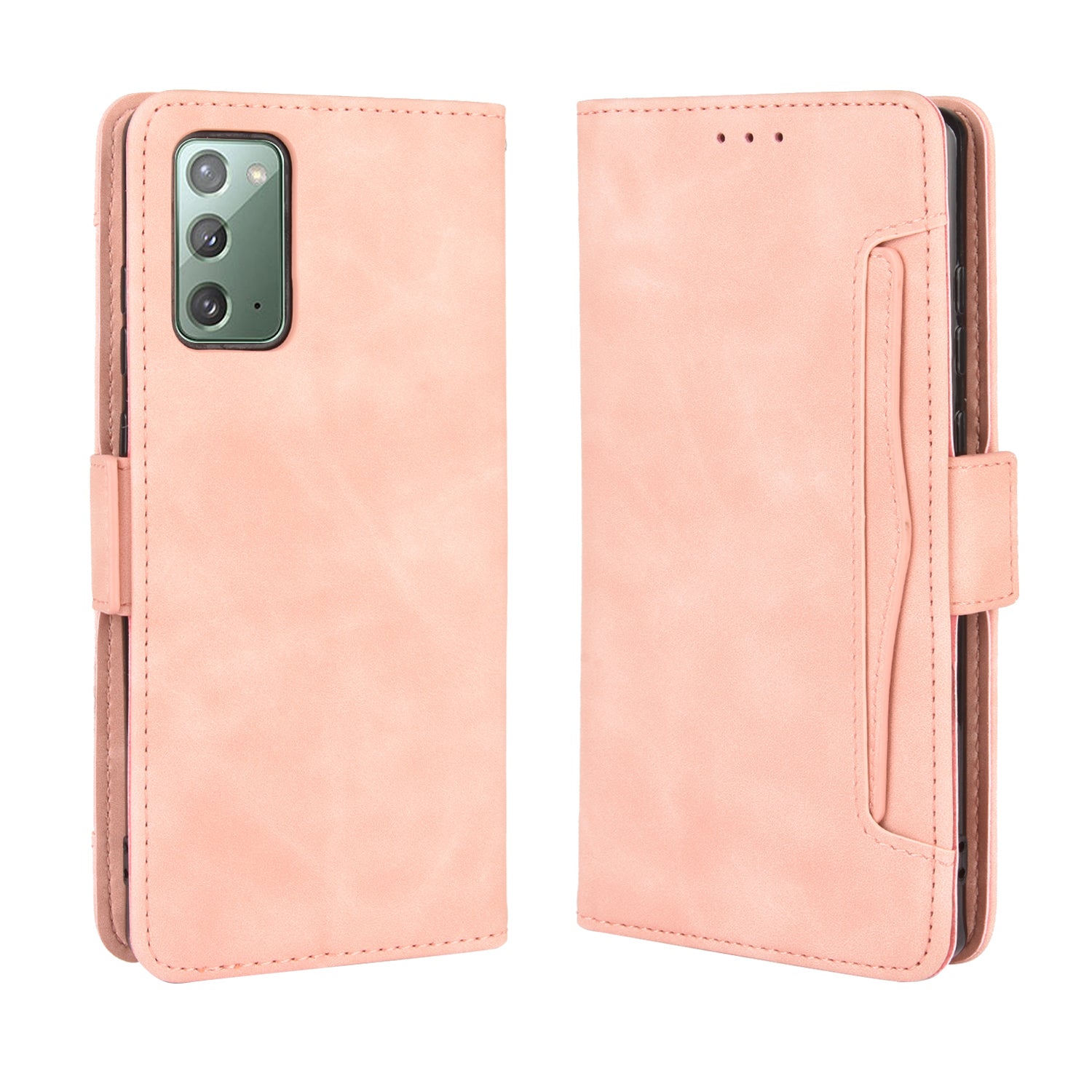 Protector Wallet Leather Stand Case for Samsung Galaxy S20 FE 4G/5G/S20 Lite/S20 FE 2022 Anti-Scratch Surface Leather Shell - Pink