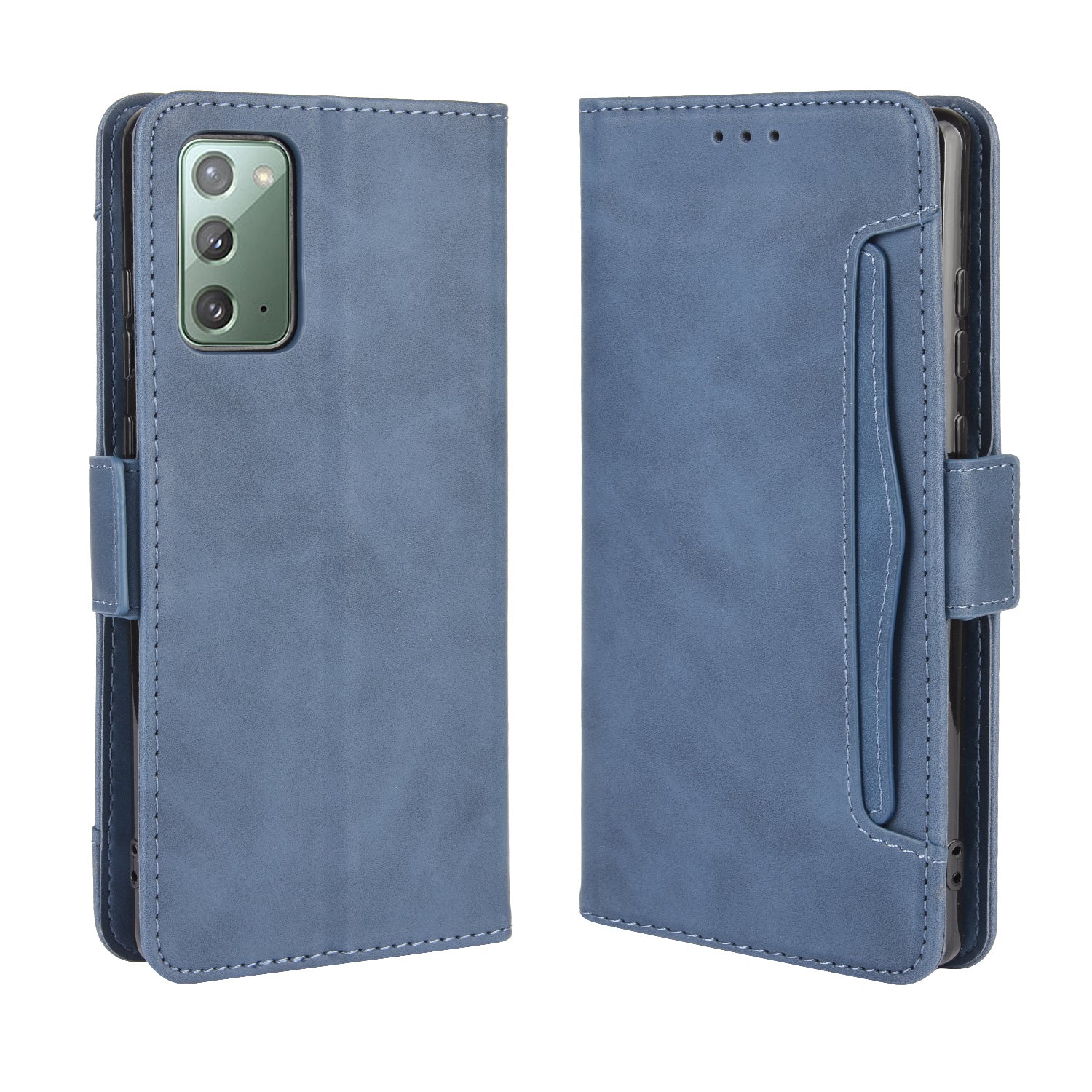 Protector Wallet Leather Stand Case for Samsung Galaxy S20 FE 4G/5G/S20 Lite/S20 FE 2022 Anti-Scratch Surface Leather Shell - Blue