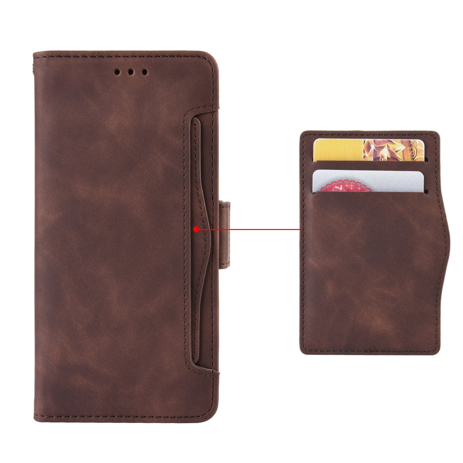 Protector Wallet Leather Stand Case for Samsung Galaxy S20 FE 4G/5G/S20 Lite/S20 FE 2022 Anti-Scratch Surface Leather Shell - Brown