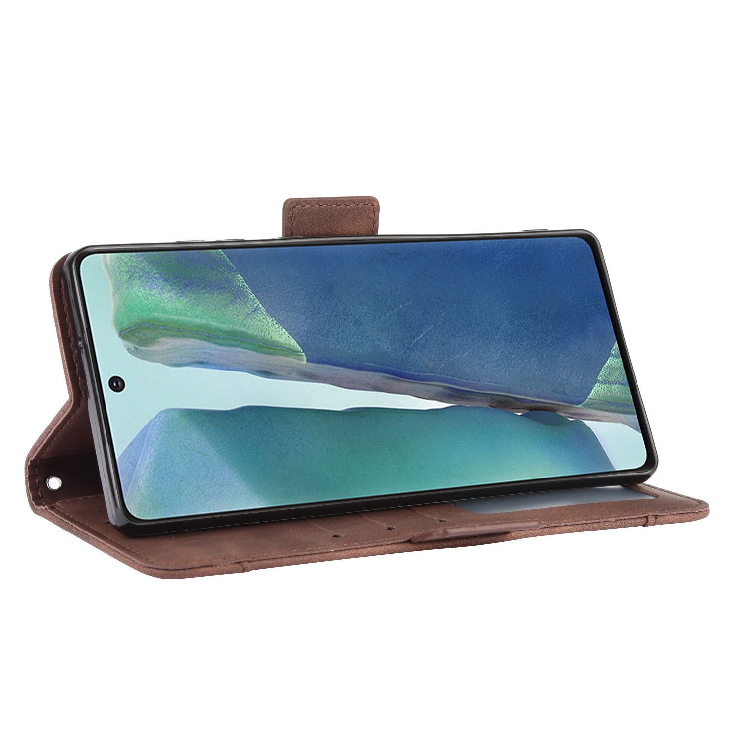 Protector Wallet Leather Stand Case for Samsung Galaxy S20 FE 4G/5G/S20 Lite/S20 FE 2022 Anti-Scratch Surface Leather Shell - Brown