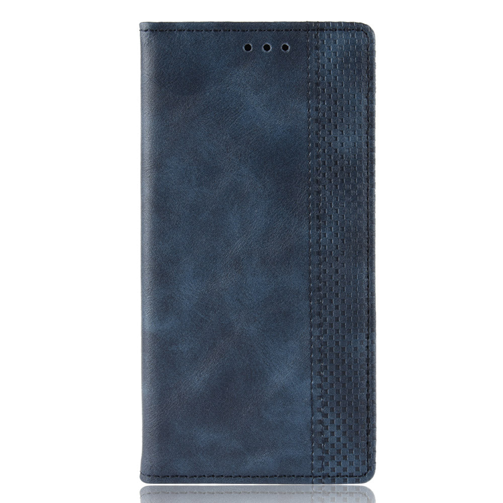 Vintage Protector Wallet Stand Leather Cover for Samsung Galaxy S20 Lite/S20 Fan Edition/FE 4G/5G - Blue